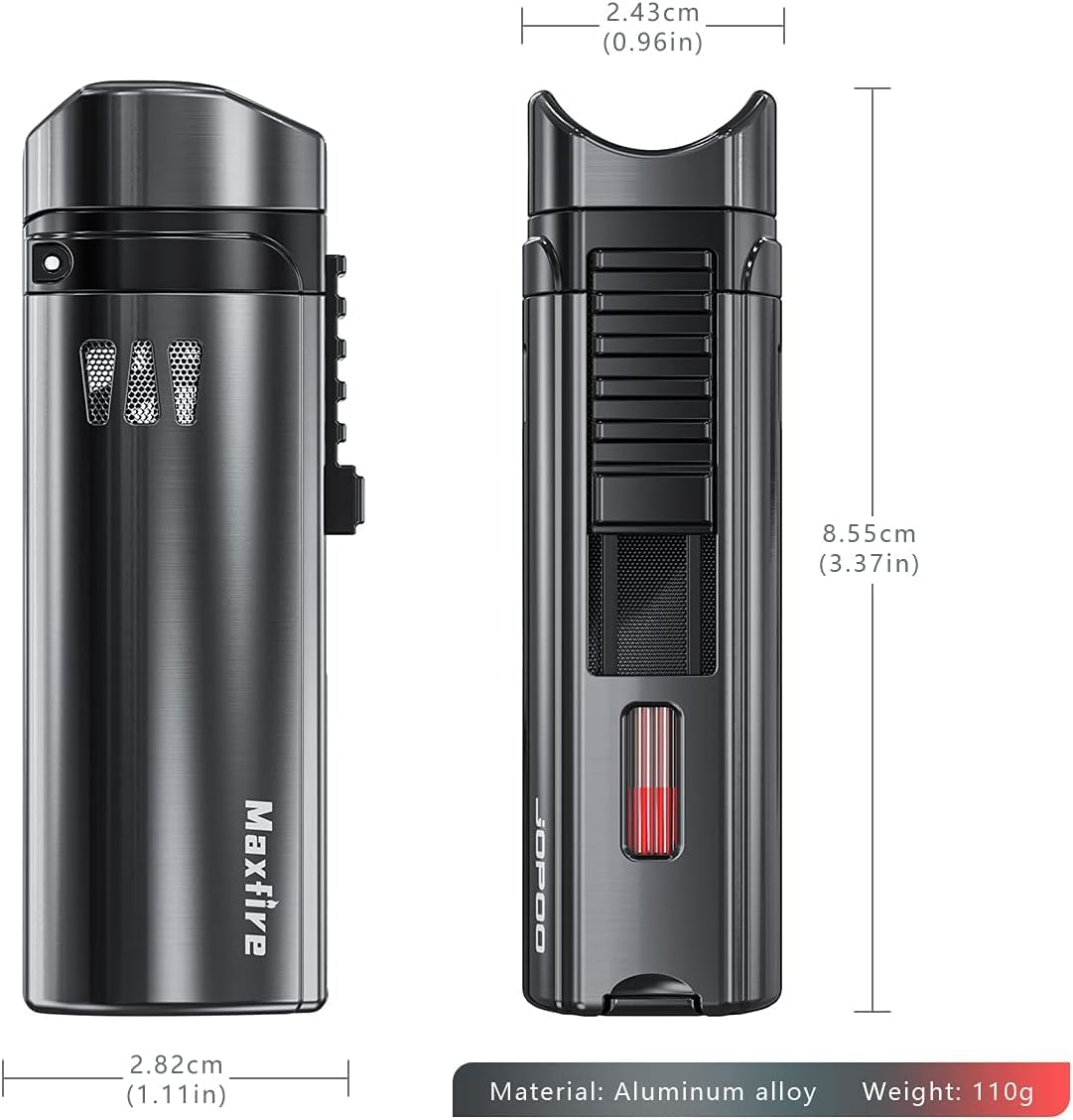 Butane Torch Lighters with Punch Triple Jet Flame Windproof Adjustable Flame Lighter (Sold without Gas) image number 1