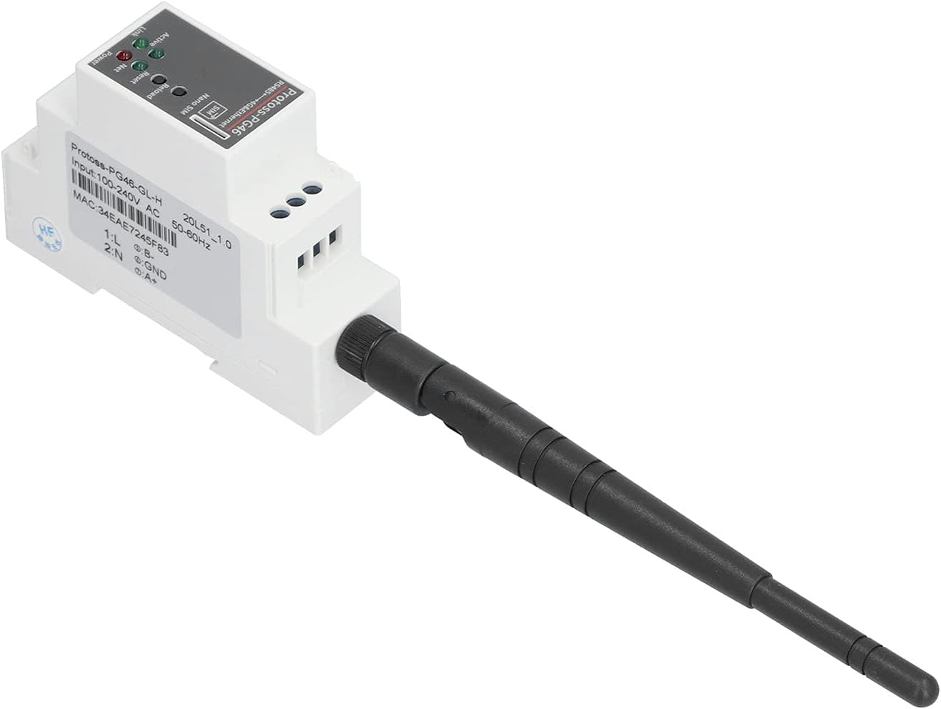 100‑240VAC Ethernet Serial Server RS485 to 4G Rail Mounting VPN APN 5 Mode 13 Frequency, with Antenna and User Manual image number 1