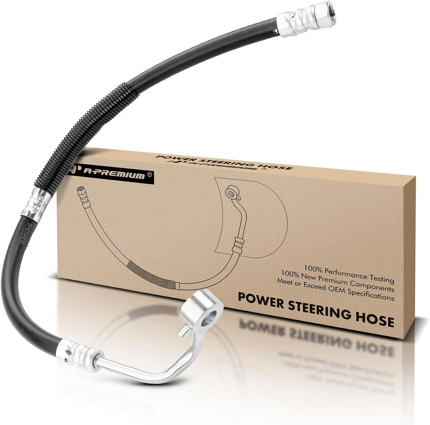 A-Premium Power Steering Pressure Hose Line Assembly Compatible with Hyundai Tucson 2005-2009 & Kia Sportage 2005-2010, 2.7L, with Washer, from Pump image number 4