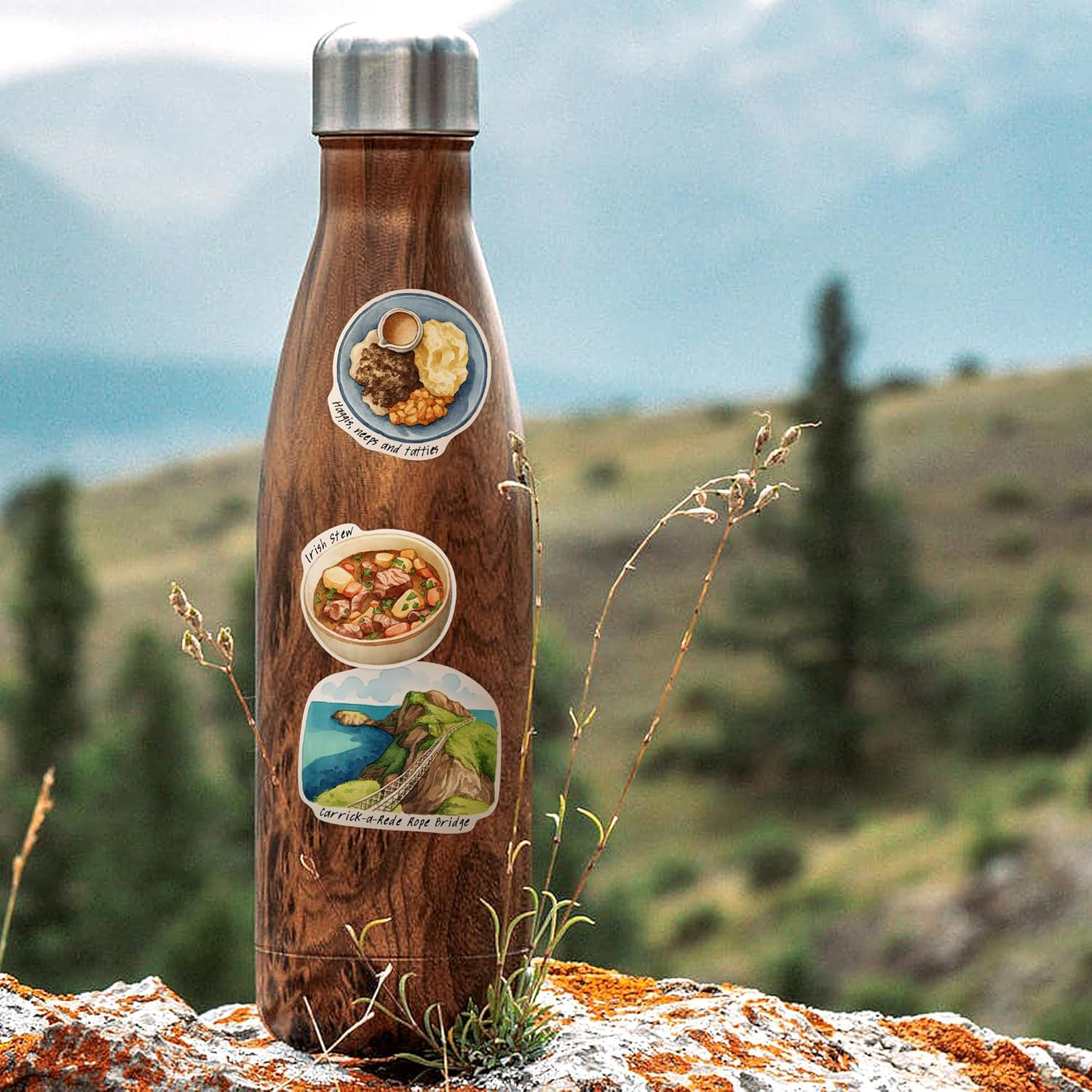 Navy Peony Countryside United Kingdom Travel Stickers (28Pcs)-Hand Illustrated, England Wales UK Heritage-Themed Decals for Journals, Scrapbooks, Luggage image number 6