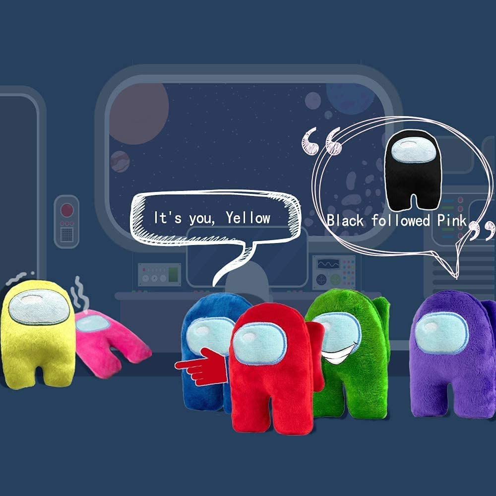 12 Pcs among Us Plush Soft Stuffed Toy Doll Game Figure Plushie Kids Toys with Music Kawaii Stuffed Doll Cute Red Small among Us Plushie image number 4