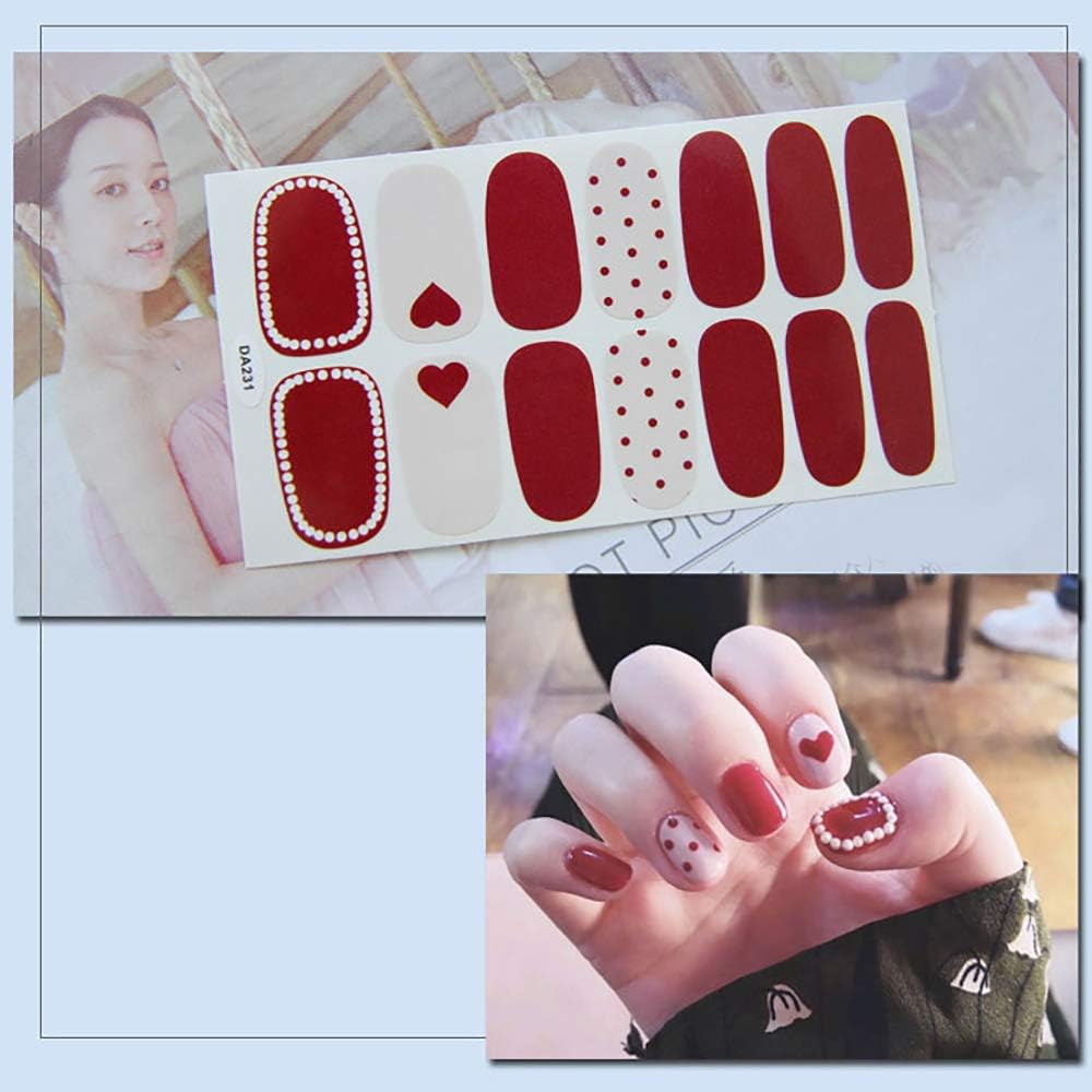 6 Sheets Reusable Durable Nail Stickers 3D Waterproof DIY Nail Art Tips Decorations Self-Adhesive Stickers image number 5