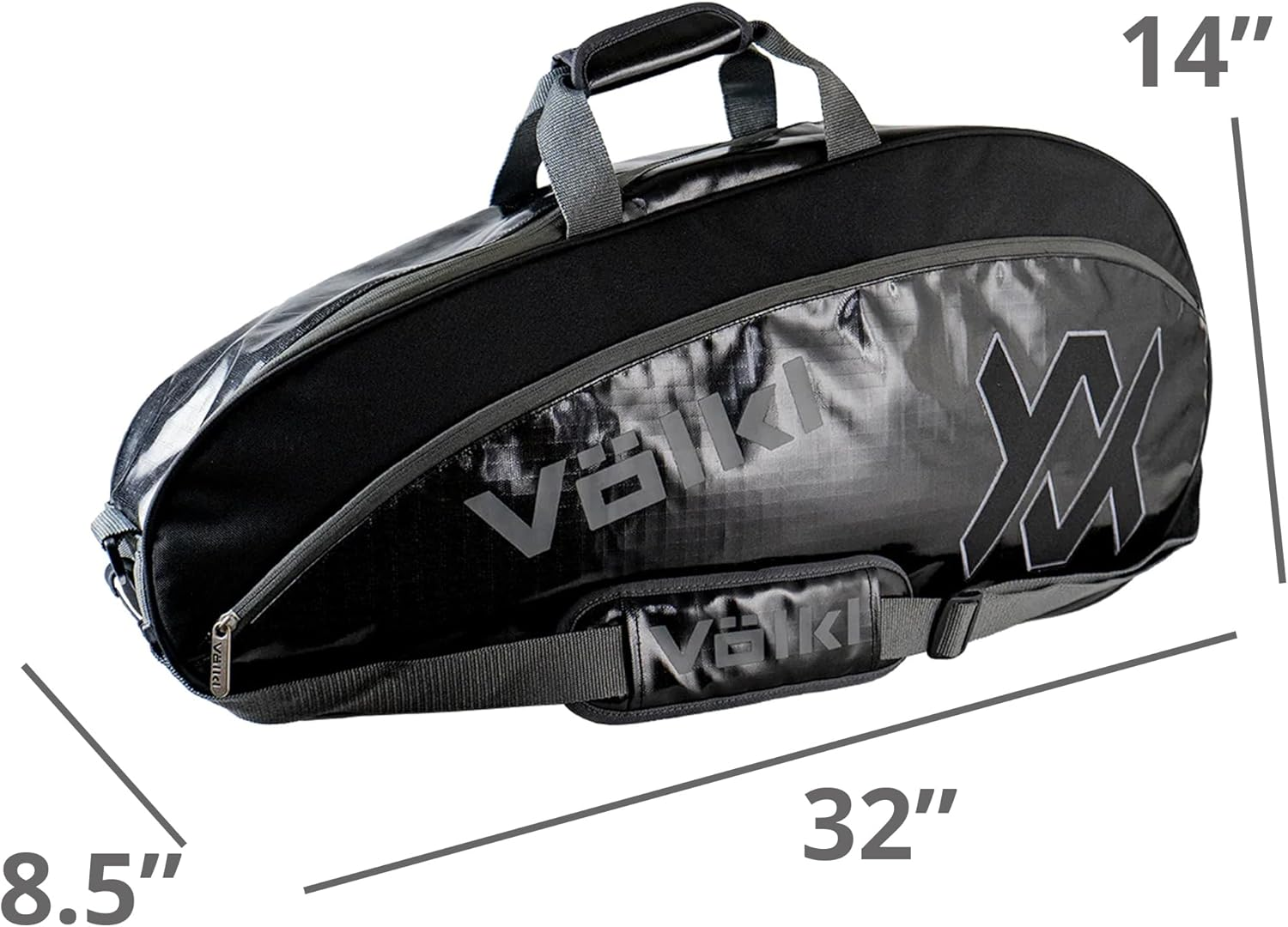 VOLKL Tennis Pro Bag | Holds 2 Racquets | Zippered Valuables Pockets | 19&rdquo; L X 14&rdquo; H X 8.5&rdquo; W