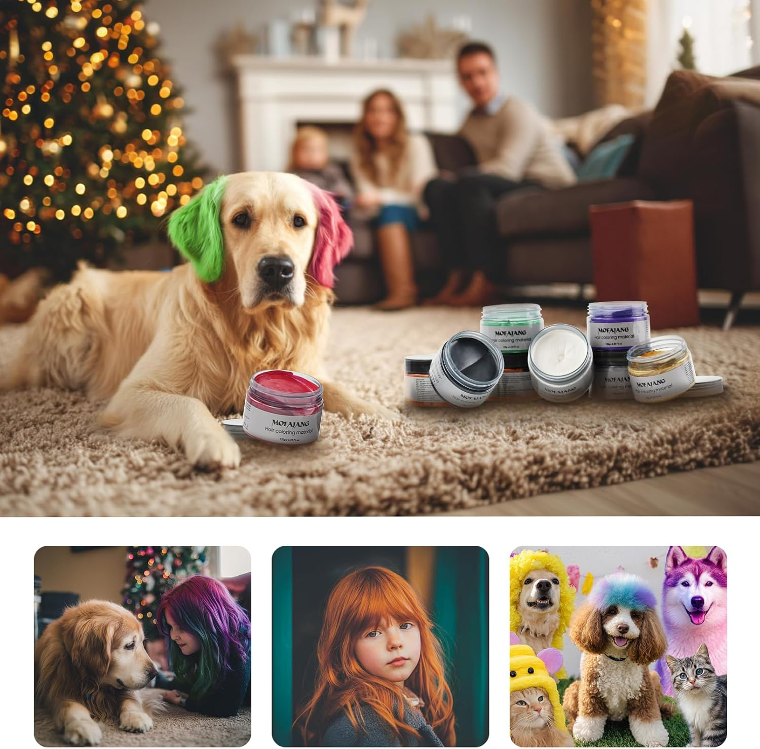 Green Hair Wax Colour, SOVONCARE Temporary Hair Colour Wax Natural Instant Hairstyle Cream for Women & Men Party, Cosplay, Halloween, 4.23 Oz (Green) - Orange image number 4