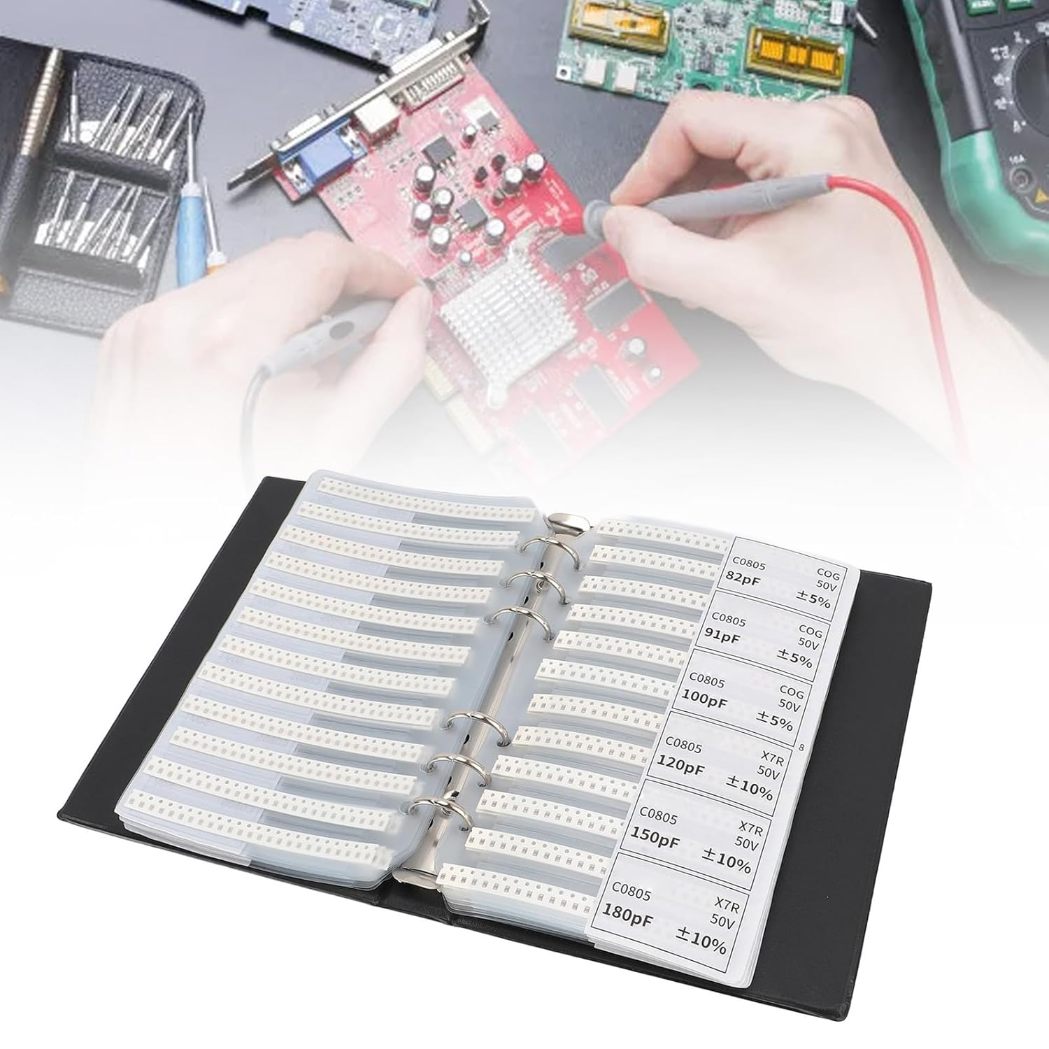 Capacitor Sample Kit with X7R/X5R Ceramic Capacitors - 84 Values Electronics Components Assortment for Circuit Design, Prototyping, DIY Projects - Professional Kit for Engineers, Students, Labs & Repair