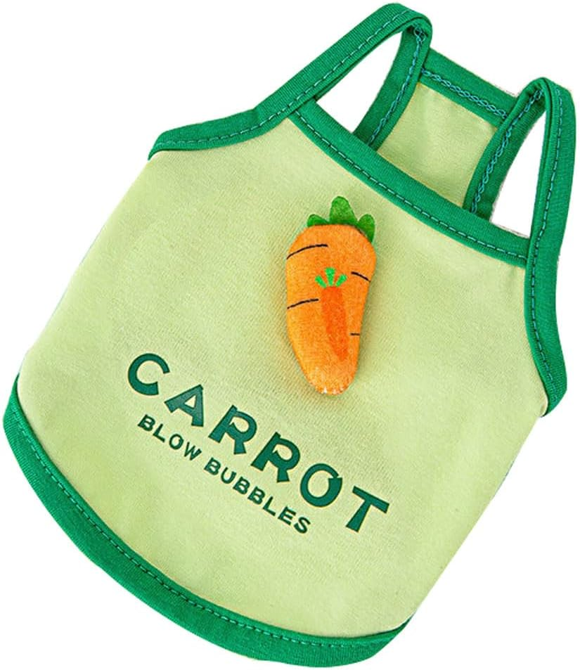 Summer Puppy Skirt Shirt Bunny Carrot Watermelon Printed Clothes Kitten Vests Camisole Puppy Summer Apparel Clothes for Small Dogs Cute Female Dog for Small Medium Dogs Cats image number 2