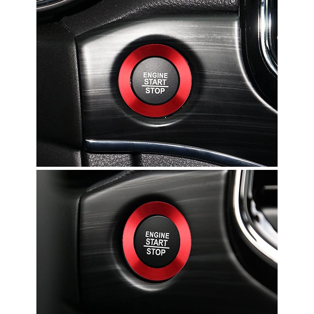 Push Start Button Cover Ring Fit for Jeep Cherokee/Grand Cherokee 2014-2021 Car Accessories Interior Red Decoration Stickers image number 4