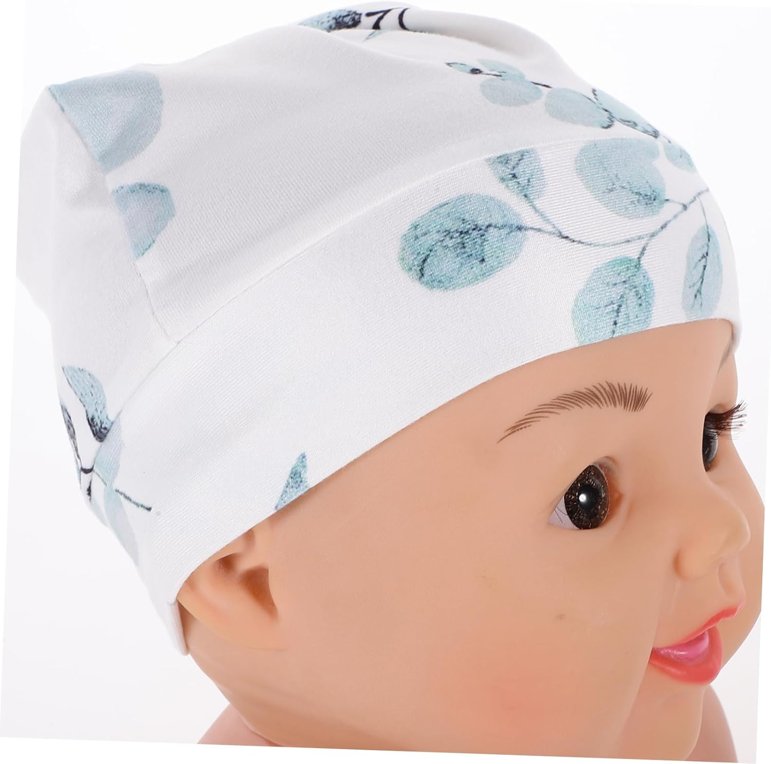 4-Piece Newborn Swaddle Set with Hat and Headband Eucalyptus Leaves Soft Cotton Receiving Blanket for Baby Girls image number 2