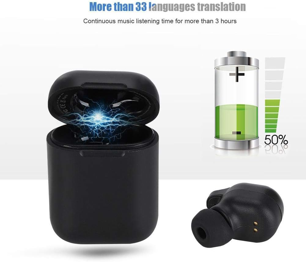 VBESTLIFE Wireless Bluetooth 33 Voice Translator Earbuds, Smart Instant Translation Single Ear Headset with Charging Case image number 2