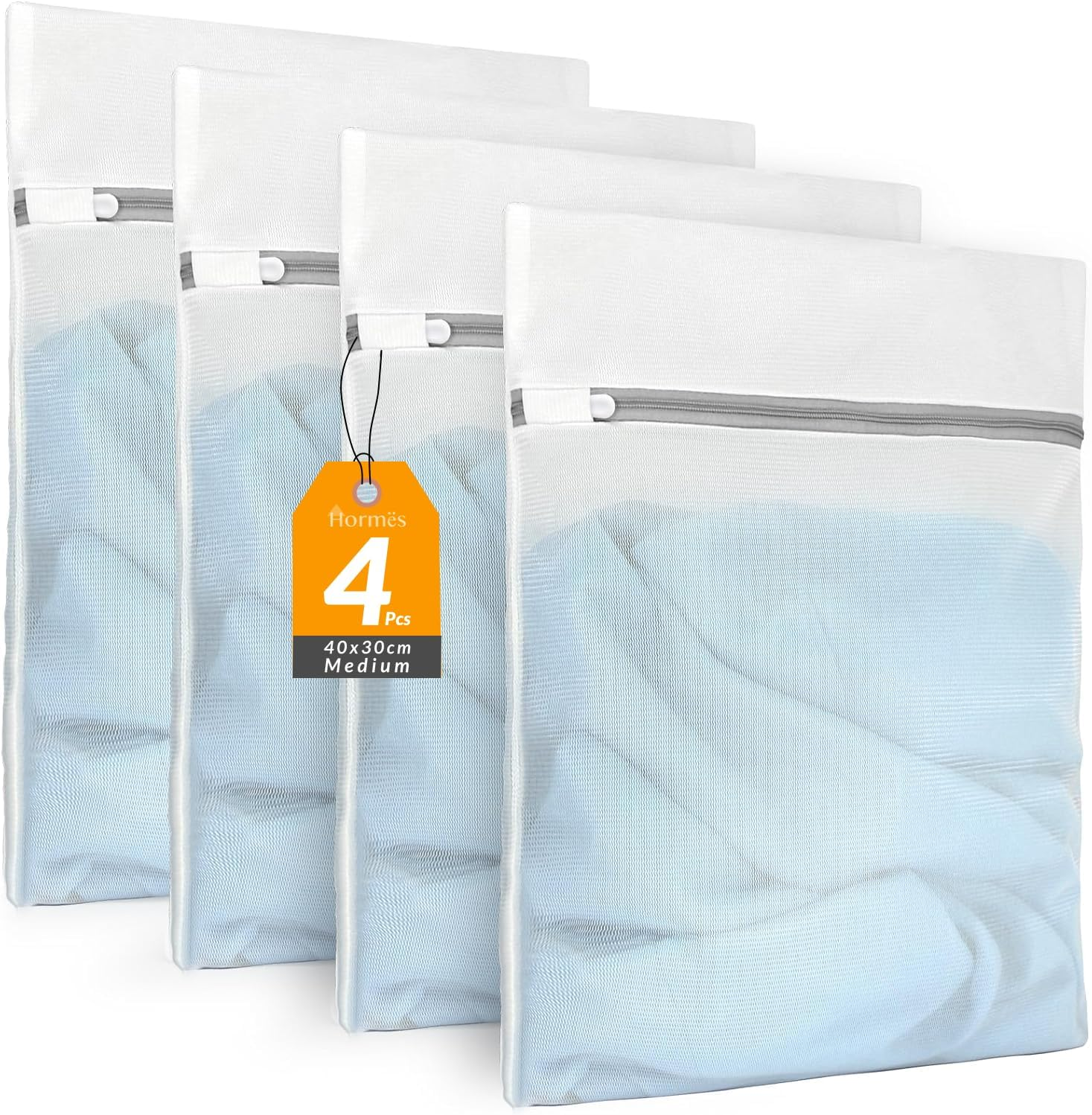 Hormes 4PCS Laundry Bags for Delicates, Mesh Washing Bags 40X30Cm Medium Size, Durable Wash Bags for Clothing Laundry & Delicates Wash Bag, Zippered Clothes Protection Bag for Washing Machine & Travel image number 3