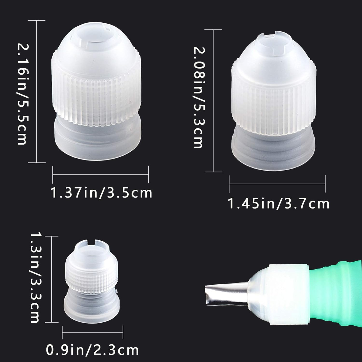 MYUBWTF12 Pieces White Pastry Bag Coupler, Three Different Sizes Plastic Standard Couplers/Cake Decorating Coupler/Pipe Tip Coupler for Piping Bags, Icing Nozzles image number 6