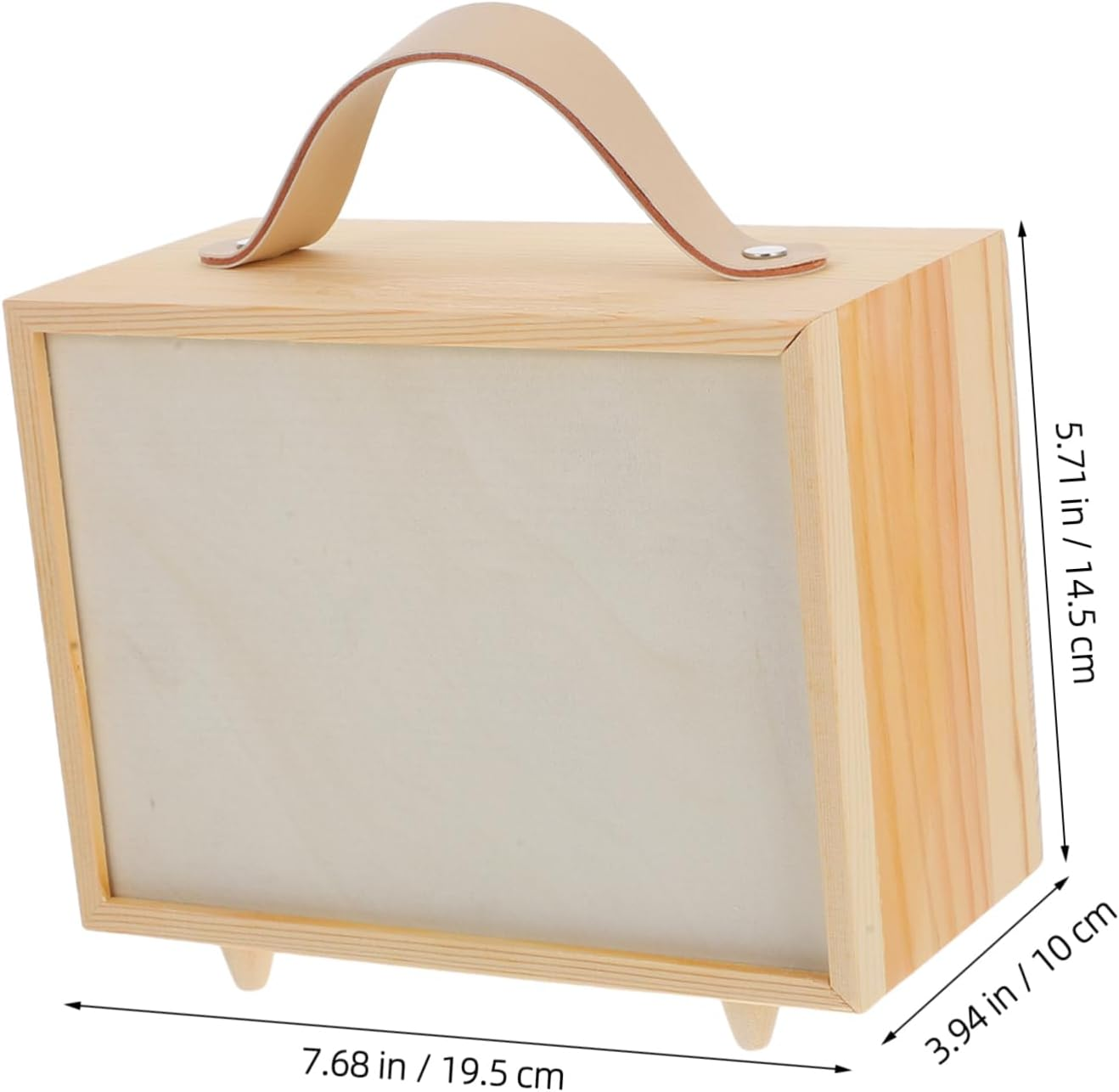 Wooden Keepsake Box with Handle Unfinished Rustic Jewelry Organizer for Weddings Parties and DIY Painting Durable Solid Storage for Dolls and Collectibles image number 6