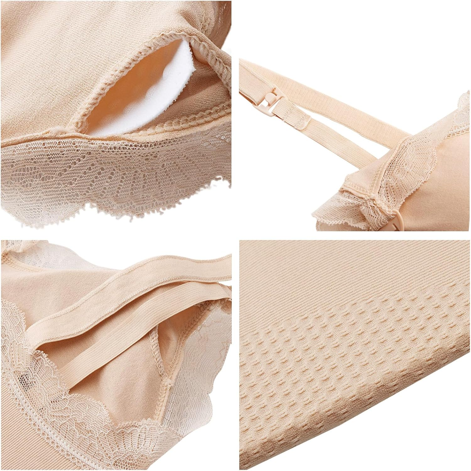 Dress Cici Nursing Tank Top Lace Trim Wire-Free Front Closure, 3 Pack image number 1