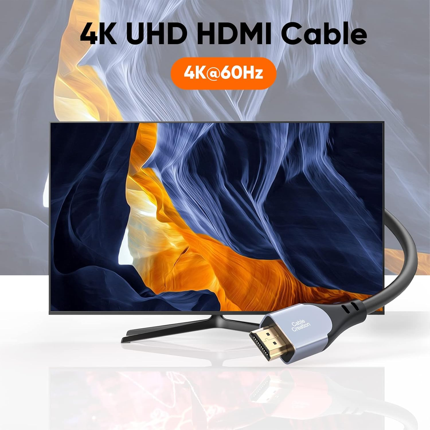 HDMI Cable 4K@60Hz 10 Ft, Cablecreation HDMI Cable, High-Speed 18Gbps, 4K HDR, 3D, 2160P, 1080P, Ethernet Support, Compatible with UHD TV, PS5/PS4, Xbox One, Blu-Ray, PC, Projector and More image number 2