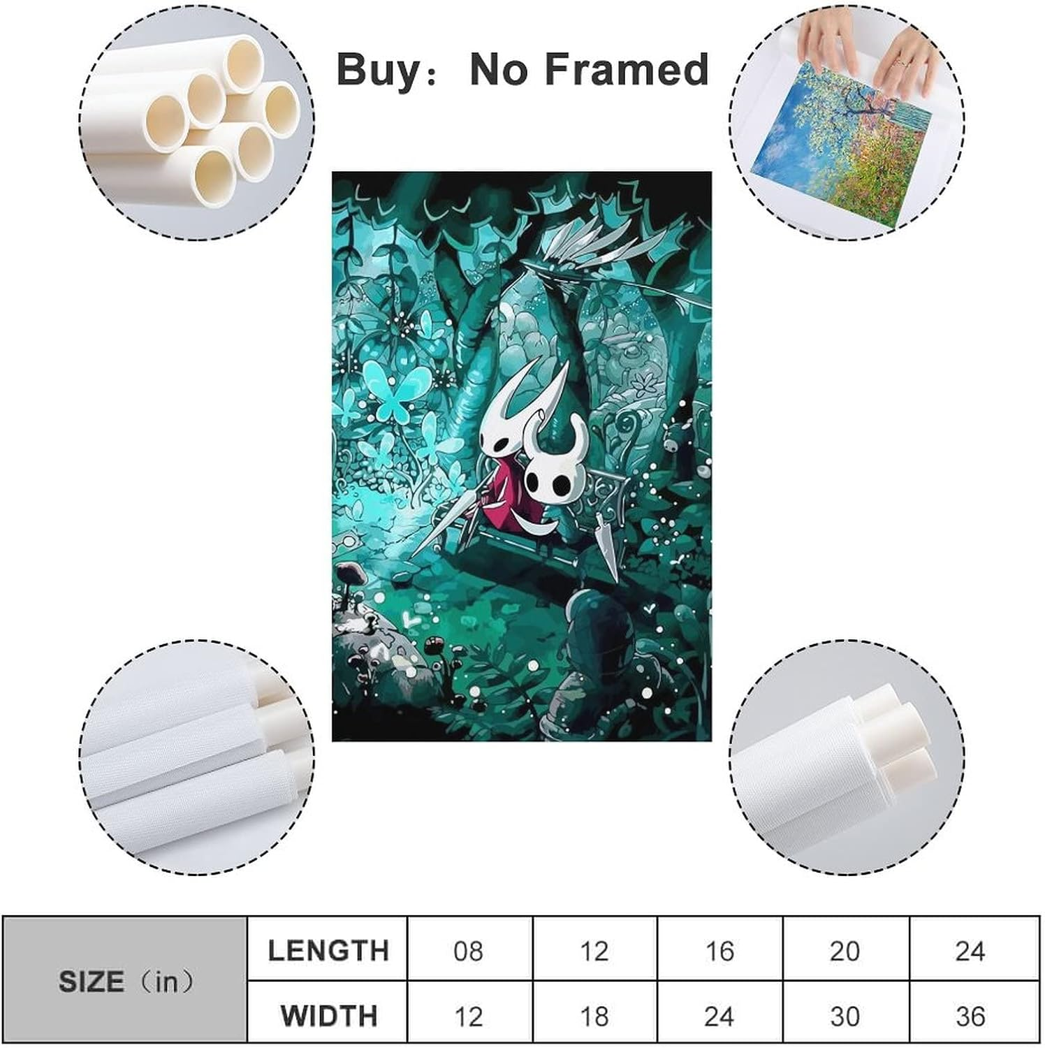 Hollow Knight Posters & Prints on Canvas Wall Art Poster for Room Decor Unframe 12X18Inch(30X45Cm) image number 4