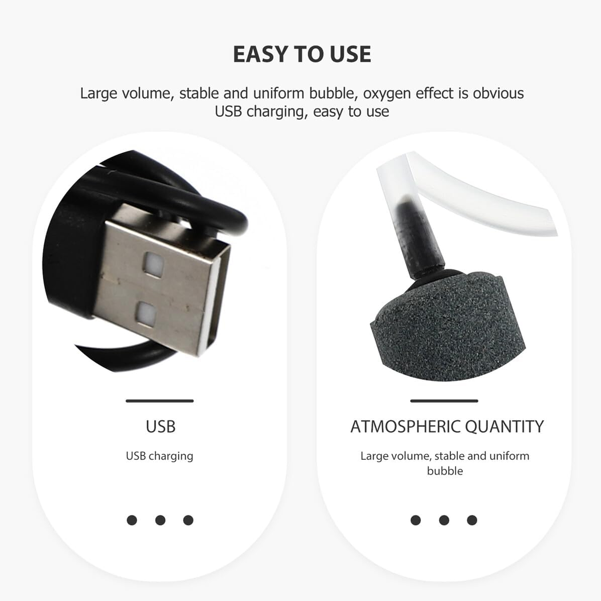 Bestonzon USB Rechargeable Fish Tank Oxygen Pump Portable Aquarium Aeration Low Power Consumption Energy Saving for Home and Fishing Use image number 3