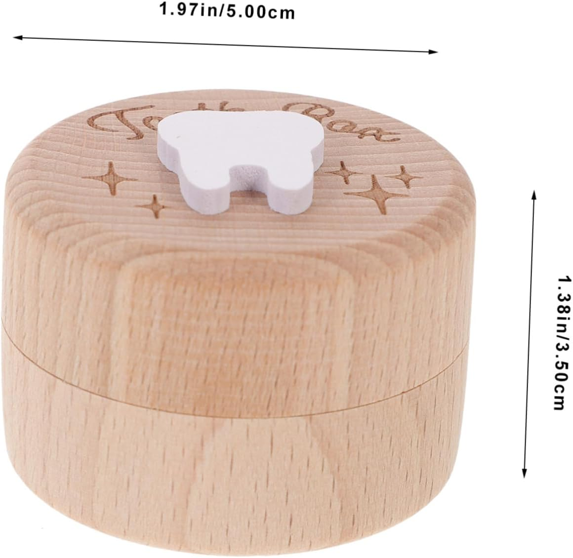 MAGICLULU Deciduous Tooth Box Wooden Boys and Girls Tooth Fairy Box Keepsake Collection Organizer image number 5
