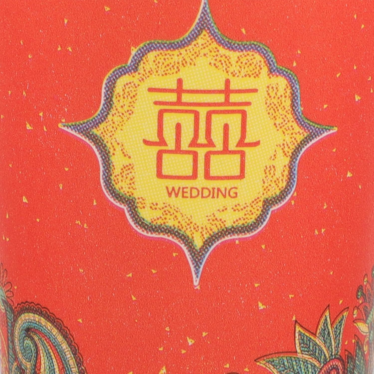 Wedding Paper Cups, 100Pcs Chinese Themed Tea Cup Coffee Beverage Water Cup Cold for Chinese Wedding Party