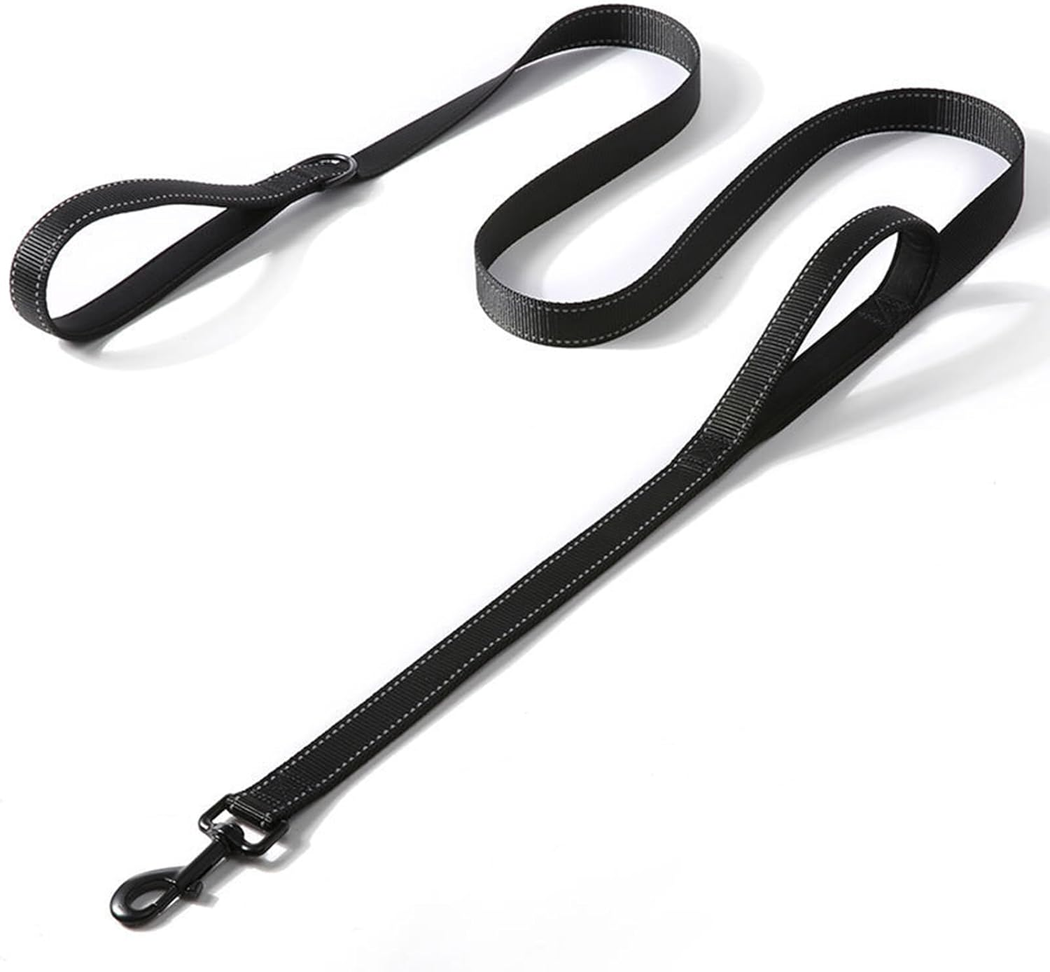 CTOUUGRS Heavy Duty Dog Leash with 2 Handles and Padded Traffic Handle for Extra Control 6 Foot Long for Medium to Large Dogs Black 6Ft image number 3