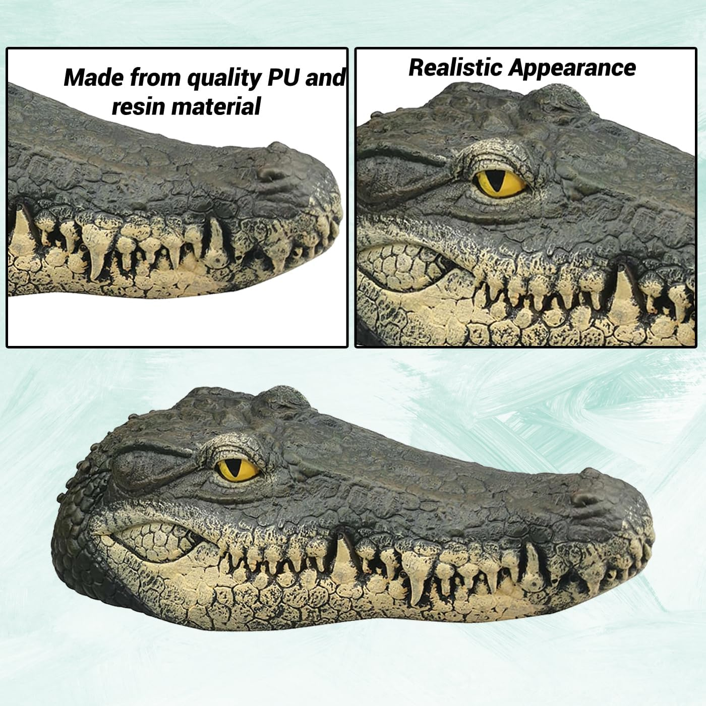 Floating Alligator Decoy for Pool - Crocodile Head Float Used as Duck, Egret, and Pond Bird Deterrent image number 6