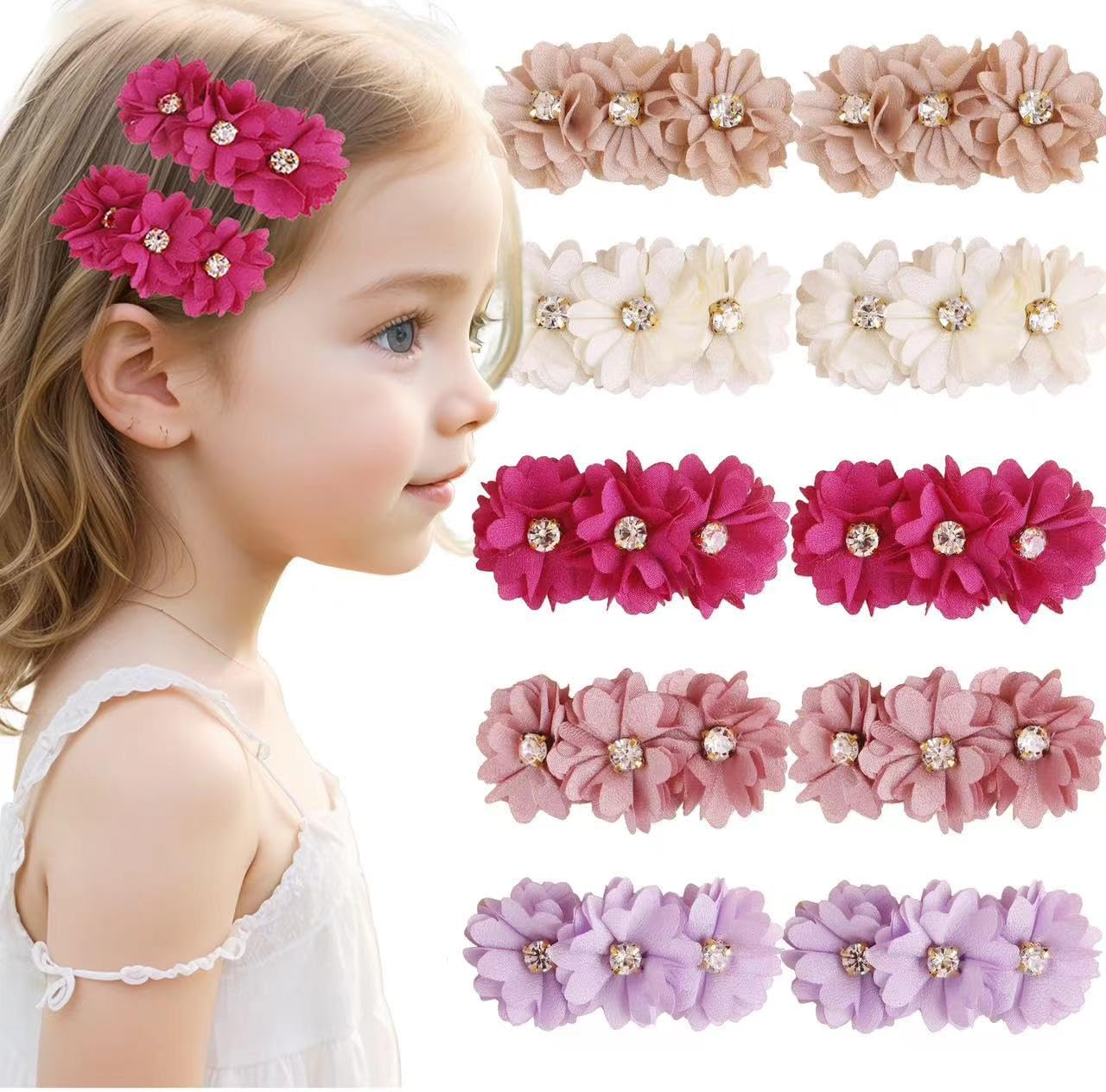 Flower Hair Clip Bfnaagirl Baby Girl Hair Bows Exquisite Hair Accessories Alligator Clips for Infants Toddlers Teen Kids Gift 3Pcs/Set