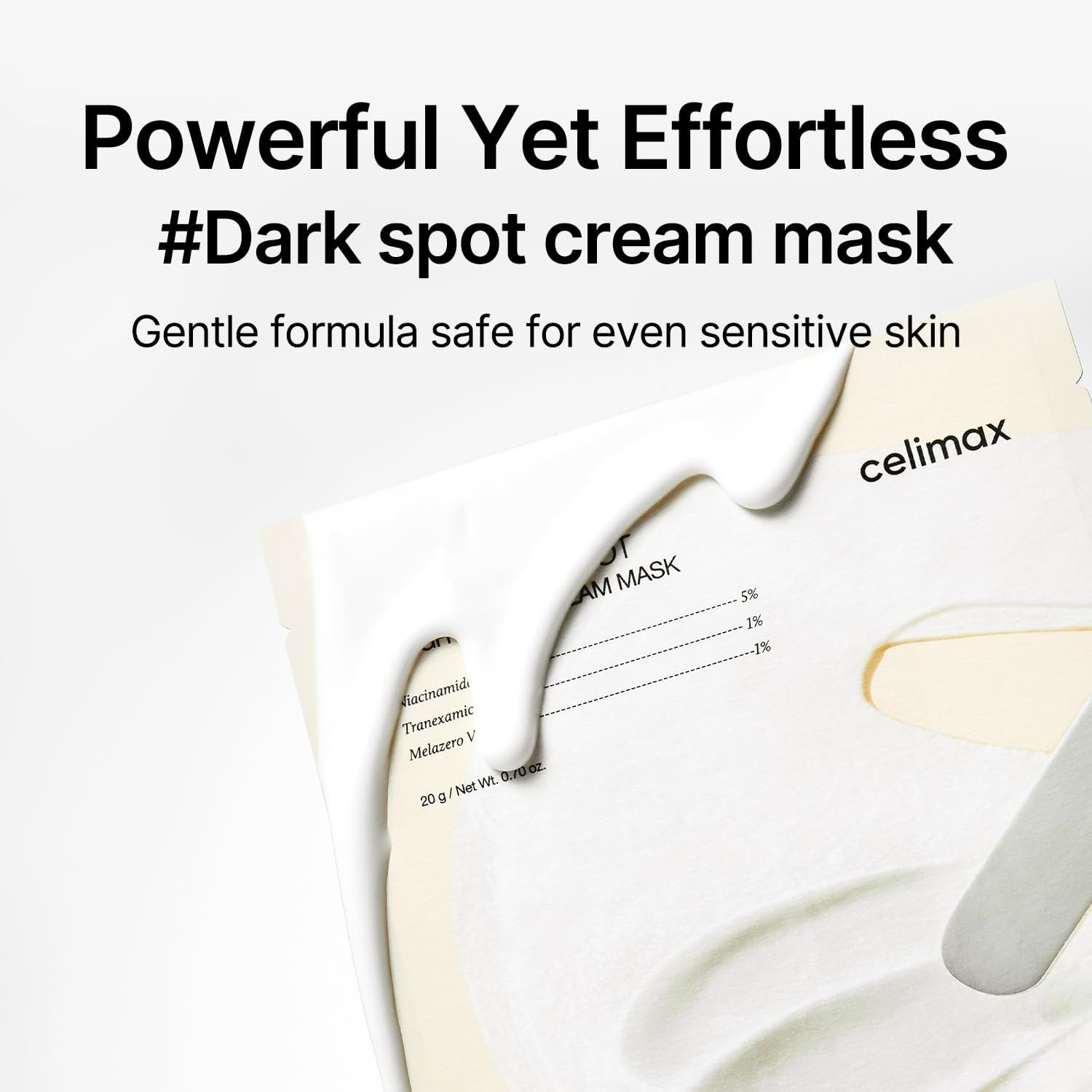 Celimax Pore+Dark Spot Brightening Cream Mask 4EA | Non-Sticky Sheet for Enlarged Pores with Niacinamide, Tranexamic Acid, Non-Irritating, Hydrating, Hyperpigmentation, Korean Facial Mask image number 1