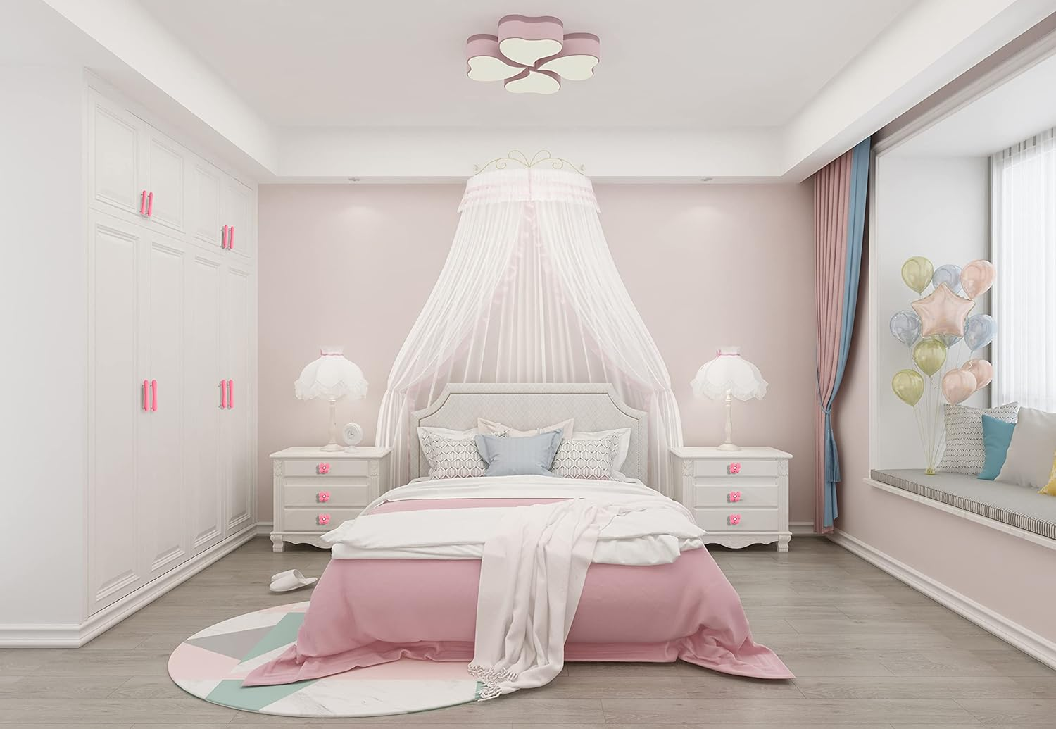 Skyscraper Cartoon Shape Soft Rubber Knobs for Kids Girls Boys Cabinet Handle Pulls Drawer Knobs for Kids Room Cabinets Closets Toy Organizer Box Bookcase 6Pcs/Set (Flower, Yellow) image number 4