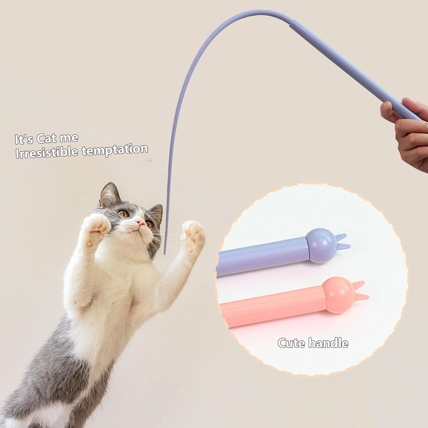Ohhgo Cat Toy Silicone Tail, Interactive Cat Toy, Interactive Cat Toy for Indoor and Outdoor Use