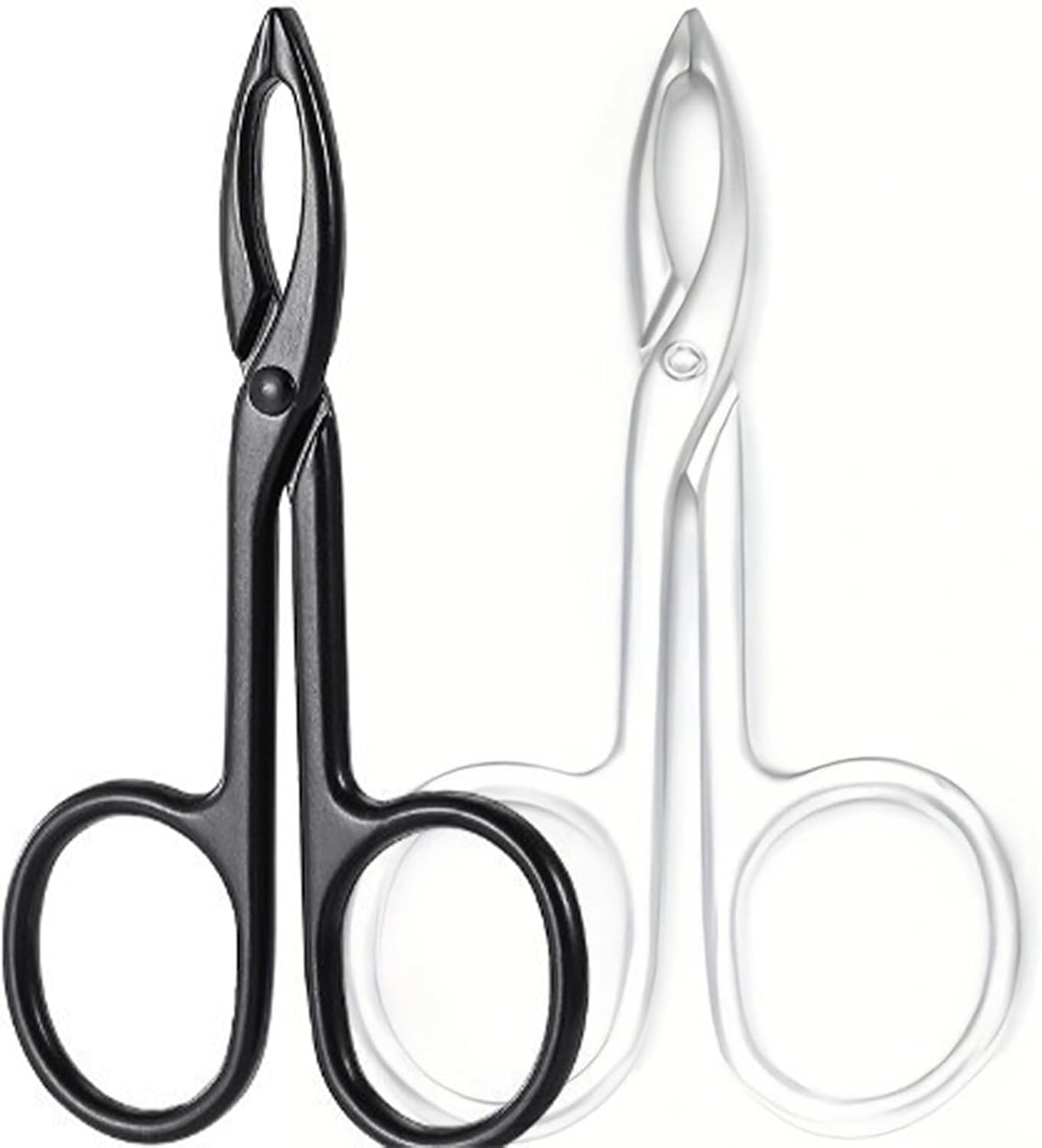 Tweezers Scissor Handle with Straight Tip for Eyebrow Shaping and Facial Hair Removal Eyebrow Tweezers for Precise Plucking Silver and Black