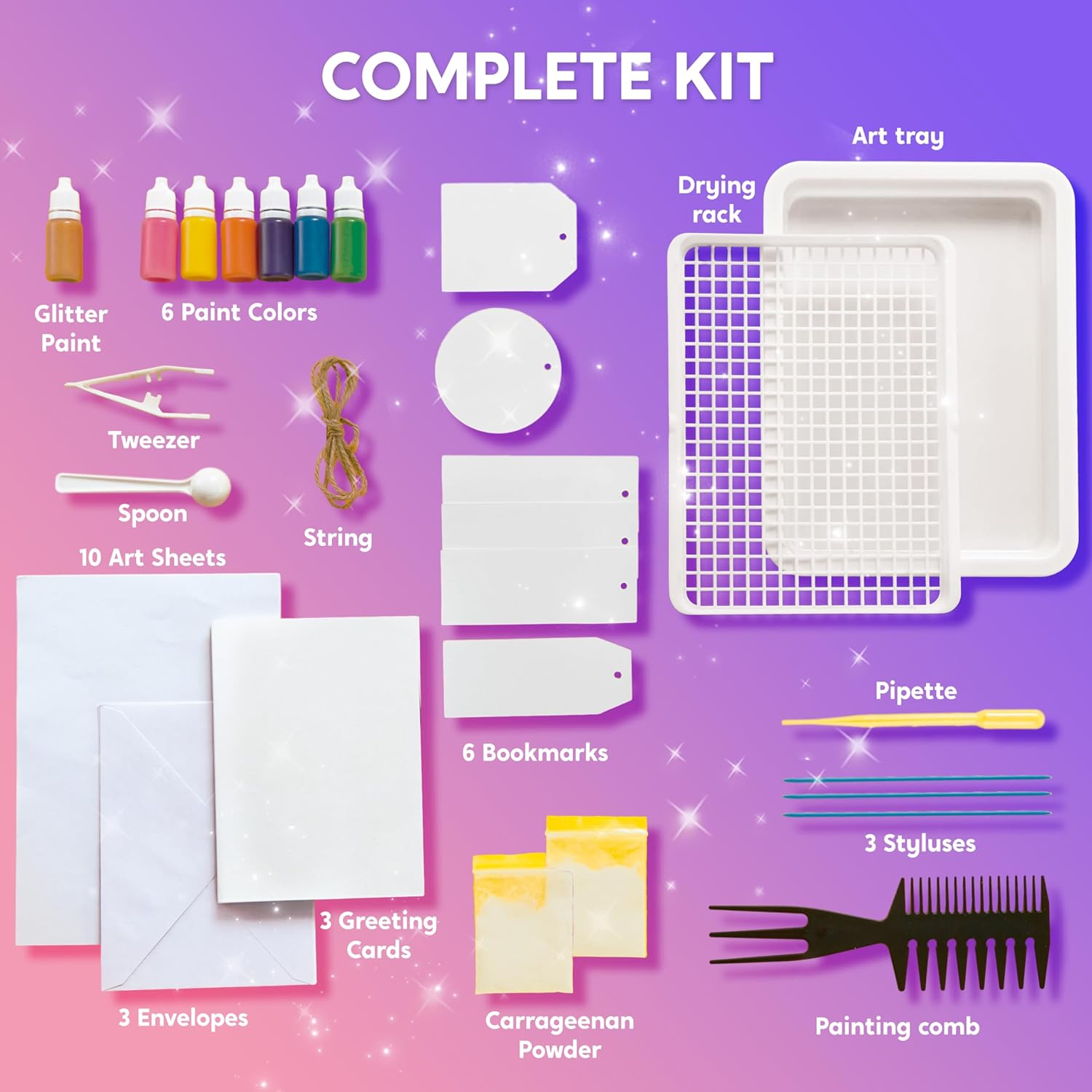 Water Marbling Paint for Kids 10-12 Years, Magic Marbling Paint Art for Girls, Marbling Paint Kit for Boys, Craft Sets for Activities, Birthday Gift image number 4