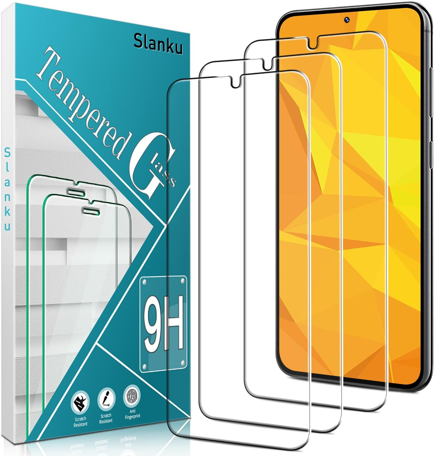 Slanku [3 Pack] Screen Protector for Samsung Galaxy S25 plus 5G Tempered Glass, 9H Hardness, Case Friendly, NO Bubbles, anti Scratch, Easy to Install image number 2