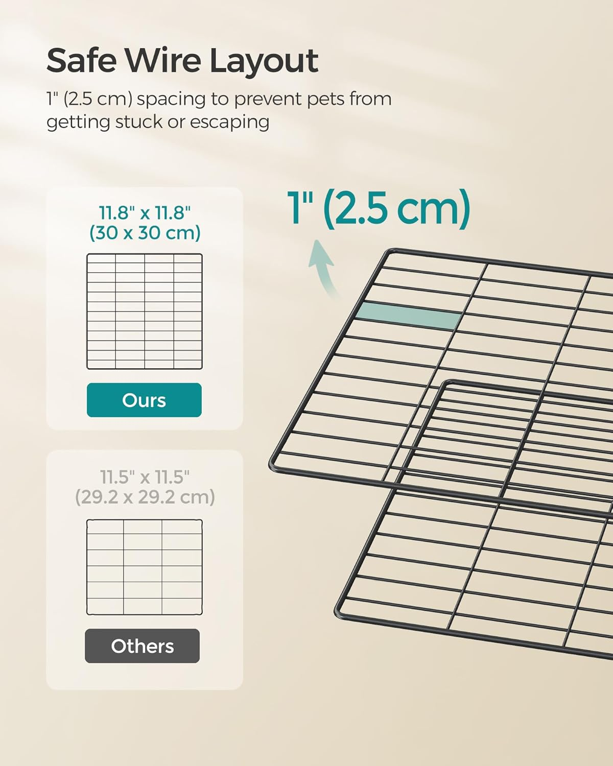 SONGMICS 2-Floor Metal Pet Playpen, 36 Grid Panels, Customisable Cage Enclosure for Small Animals, Guinea Pigs Hamster Runs, Rabbit Hutches, Includes Mallet, Indoor, 123 X 63 X 61 Cm, Black LPI002B01 image number 5