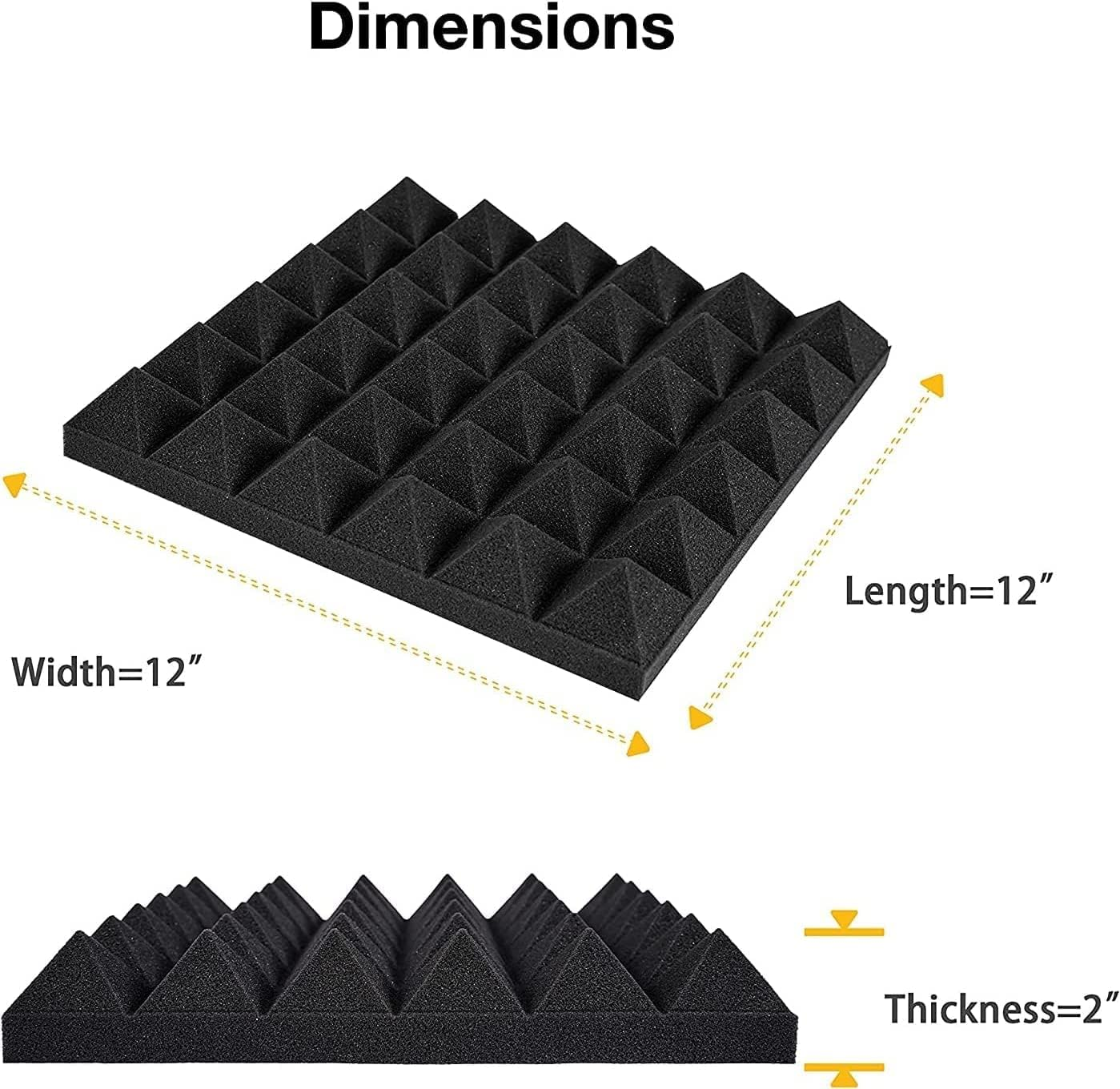 Ideer LIFE Acoustic Foam, 24Pcs, Sound Absorbing Panels Wall Tiles (Argyle Shape) image number 5