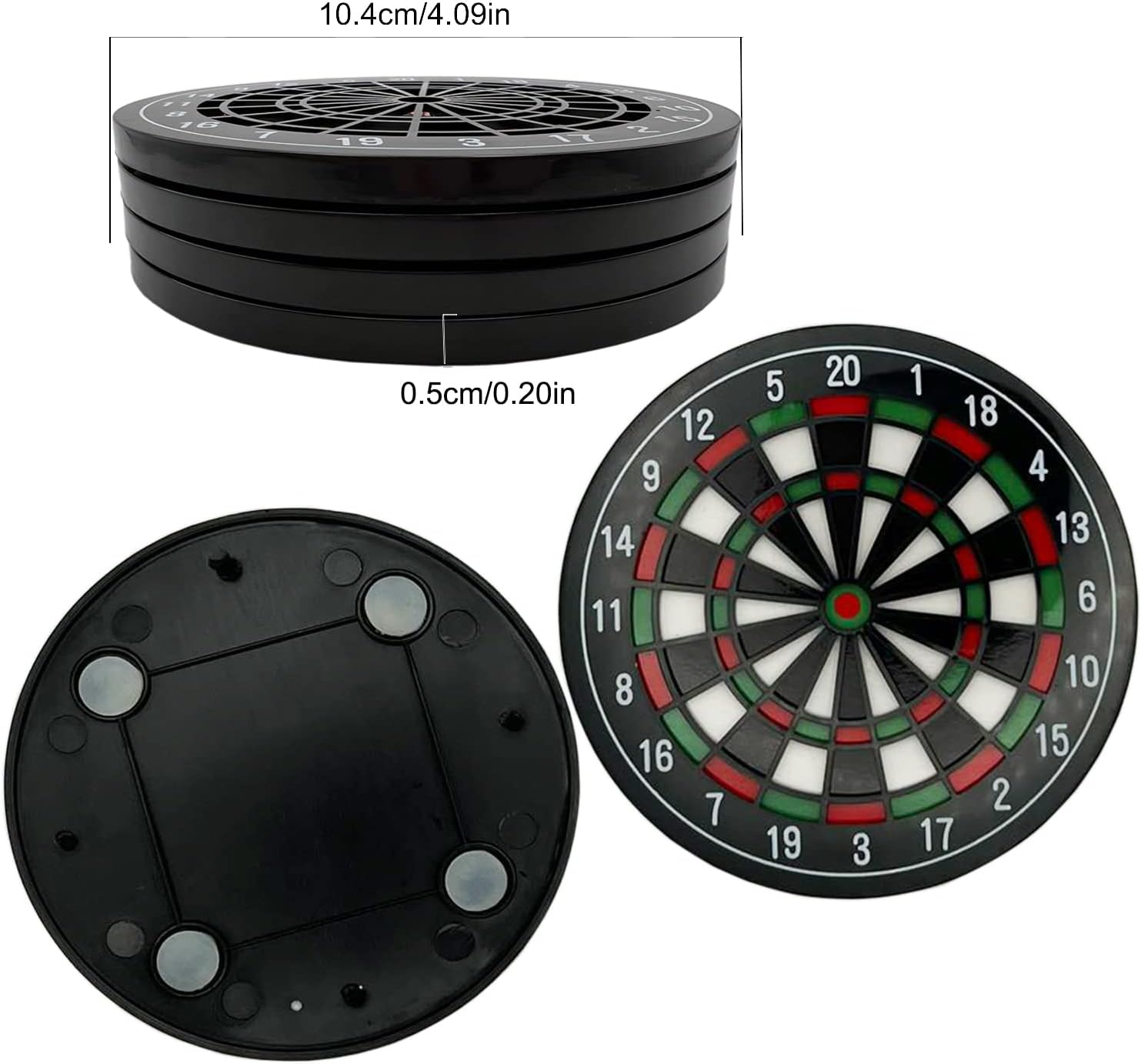 MEDOYOH Set of 4 Dartboard Drinks Coasters, Non-Slip Beer Coasters, Washable Funny Coasters, Heat Resistant for Coffee, Beer Cups, Wine, Glass, Bottle, Home, Pub, Bar image number 4