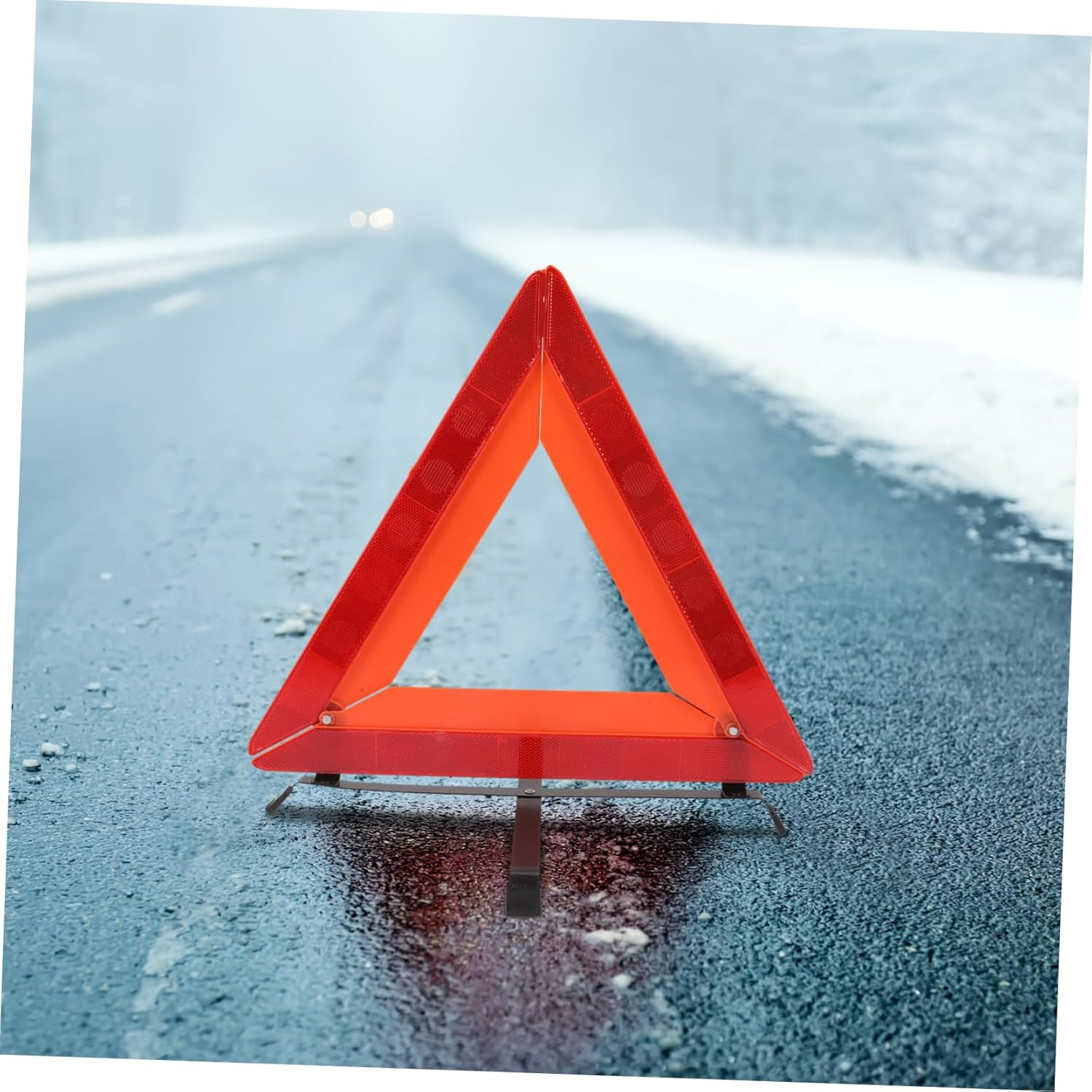 Mikinona Car Warning Triangle Reflective Safety Triangle Roadside Assistance Sturdy Plastic Easy to Use