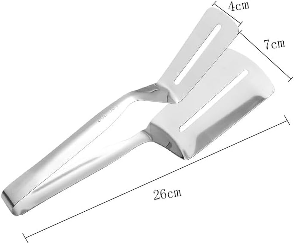 Stainless Steel Spatula Tongs Steak Clamps,Ideal for Steak, Fish, Chicken Nuggets and BBQ as a Kitchen Grill Clip Tool(2Pcs) image number 3