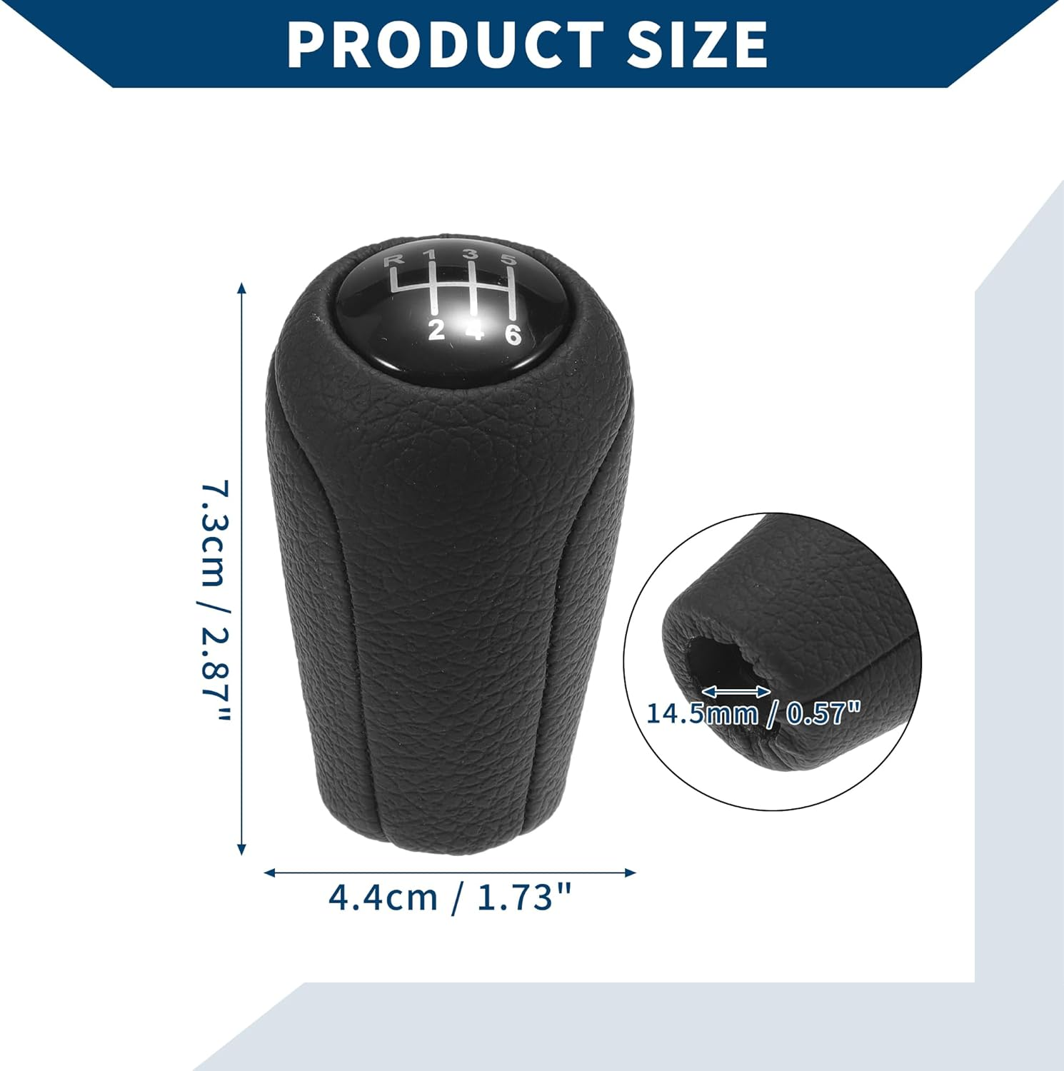 6 Speed Manual Gear Shift Knob for Mazda 3 2010-2013 / Front Automotive Gearbox Stick Shifter Lever Knob Durable Faux Leather Plastic / 1 Pcs Black image number 3