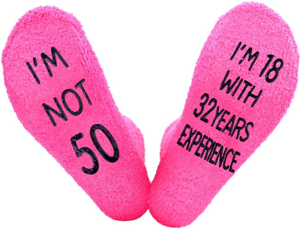 Funny 50Th 30Th 40Th Birthday Gifts Socks for Women Wife Friend 30 40 50 Year Old Gifts for Daughter Girlfriend Hot Pink Sock