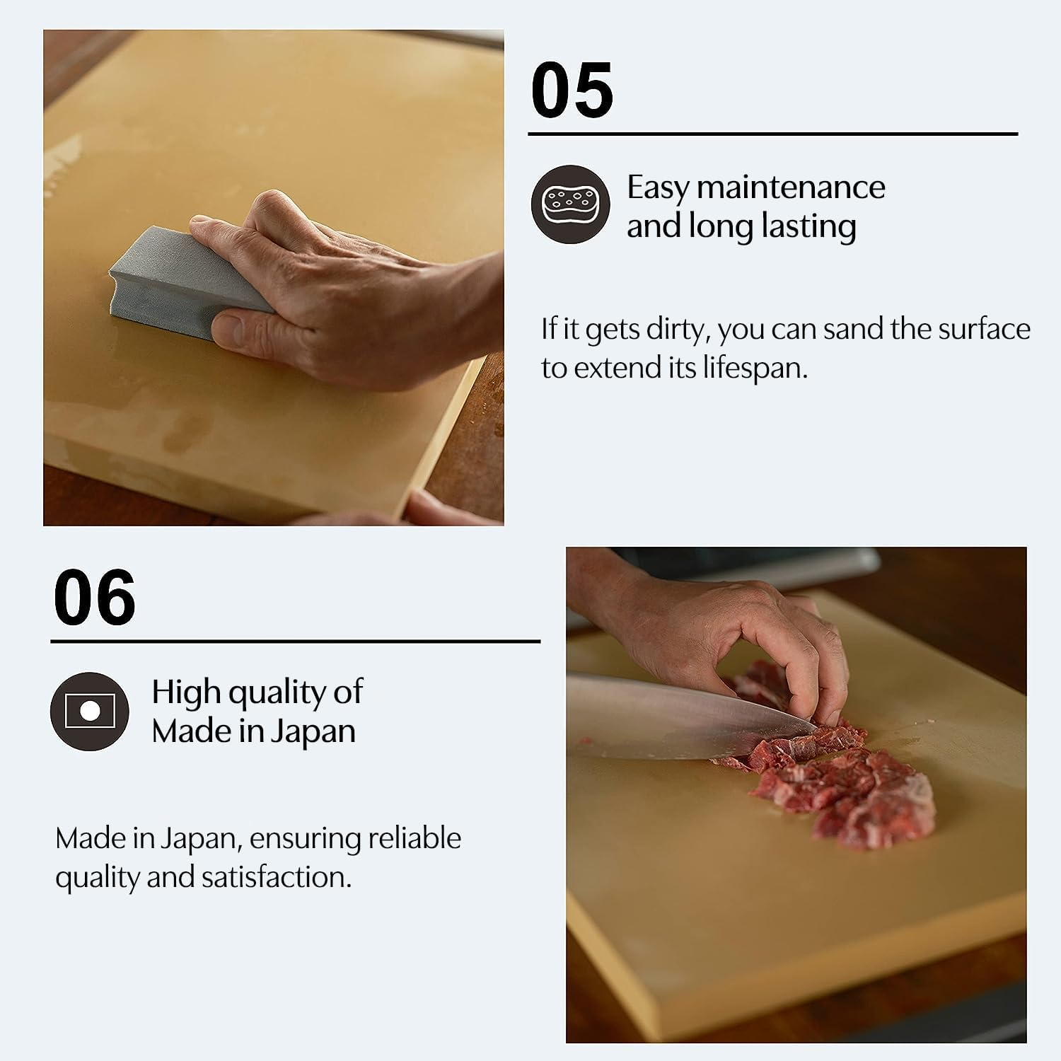 Asahi Cookin Cut Rubber Cutting Board, NE05704, Antibacterial, Home Use, Made in Japan, LL 16.5 X 9.8 X 0.5 Inches (42Cm X 25Cm X 1.3Cm) image number 2