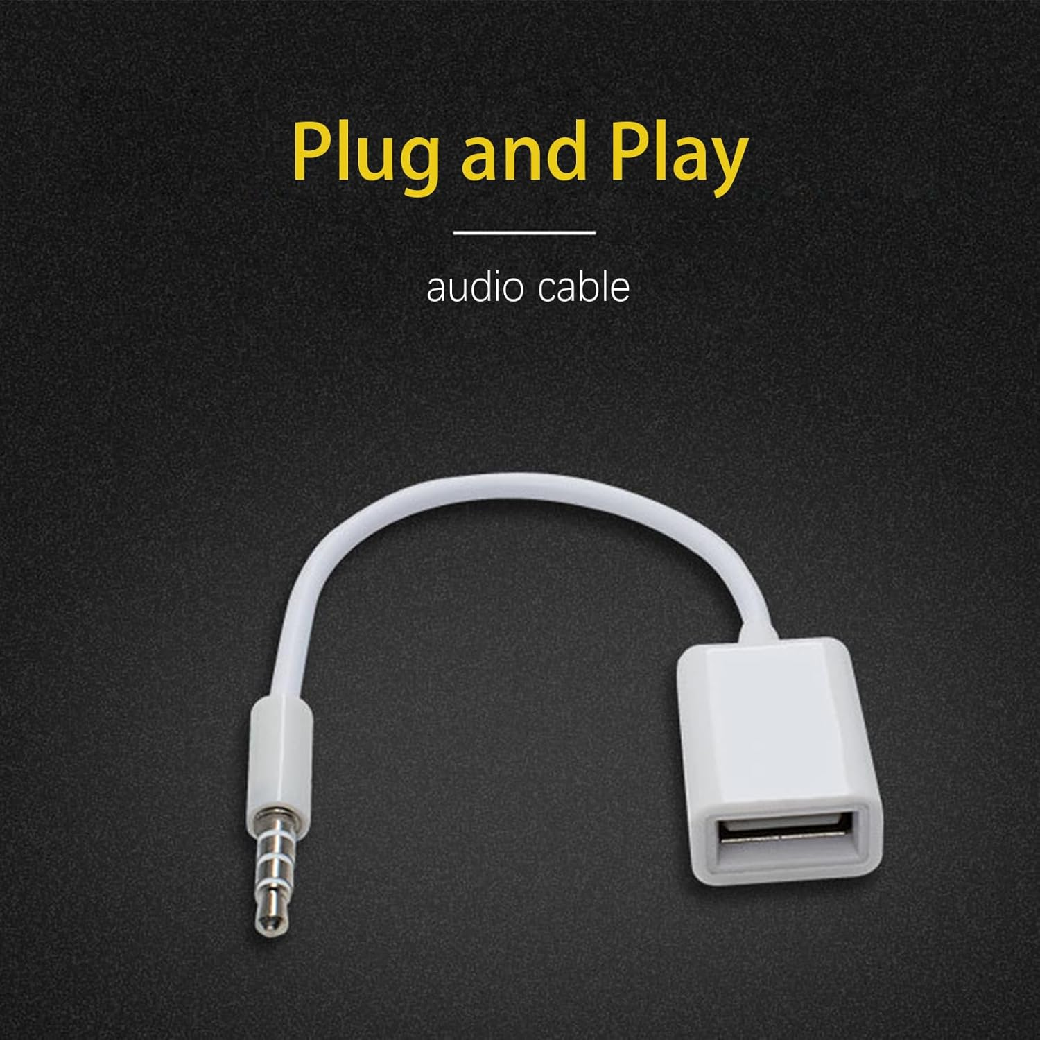 3.5Mm Male to USB Female AUX Audio Cable - Portable AUX Cord Converter USB 3.0 Adapter for Music Playback with CD Car Player Car Television Systems image number 3