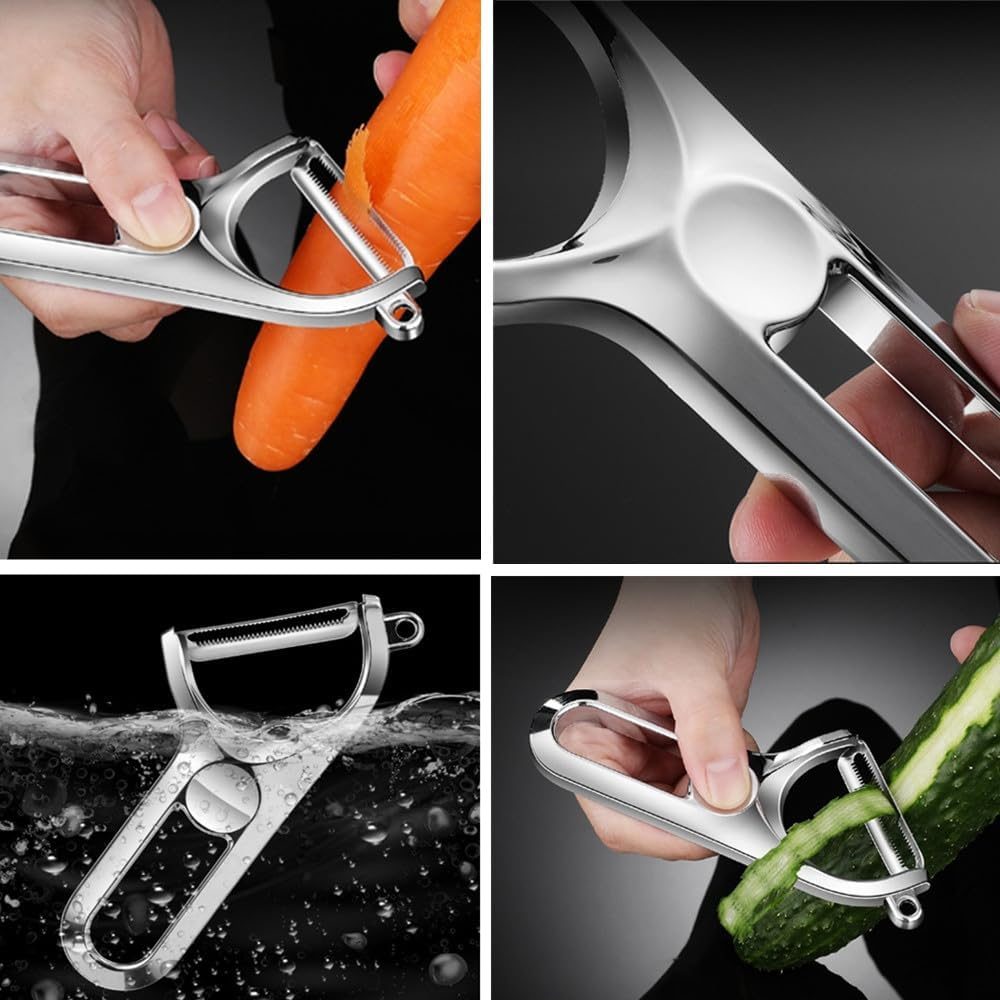Cuicanfla 1 Pcs Stainless Steel Blade Peeler, Vegetable Peelers for Kitchen, Peeler Set, Stainless Steel Vegetable Peeler with Sharp Blade, for Potato, Veggie, Carrot, Apple, Fruit image number 4
