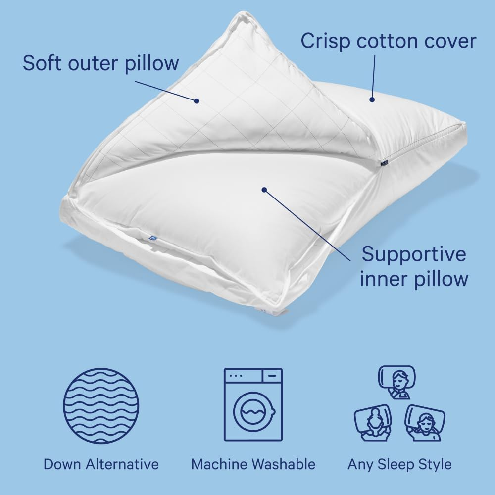 Casper Sleep Original Pillow for Sleeping, Standard, White image number 3