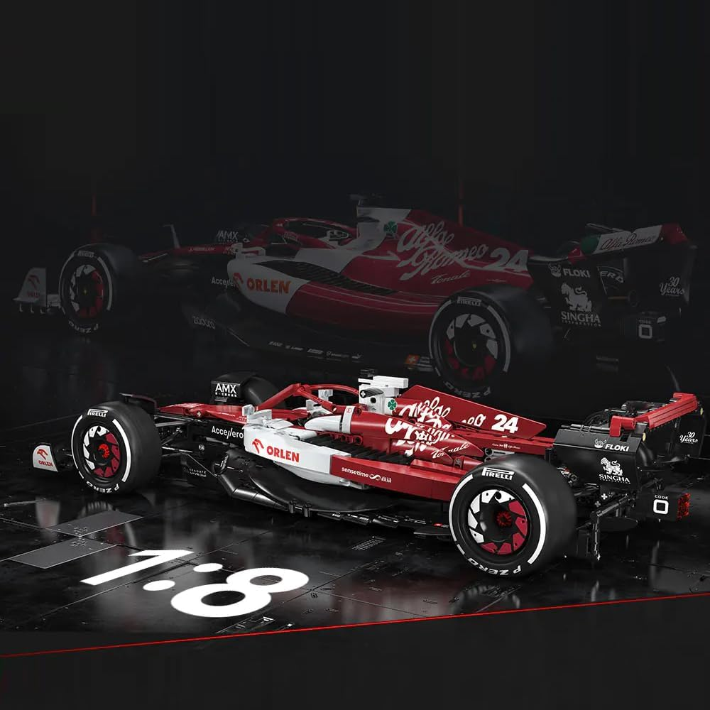 Cada Alfa Romeo Formula 1 C64005W, MOC Technical Car Building Blocks Kit Simulating V6 Engine, F1 Super Car for Adults and Teens (1868 Pieces) image number 3