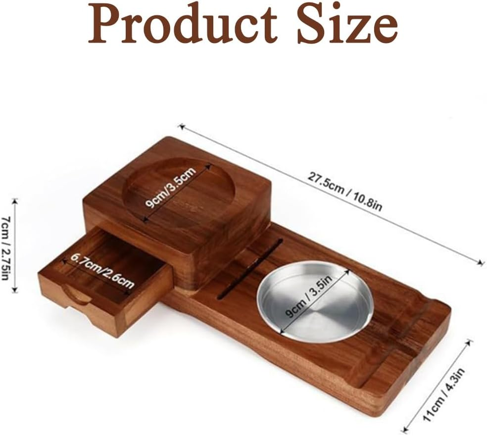 Wooden Cigar Ashtray,Ash Tray, Snow Eggplant Ashtray,Creative Ashtray,For outside Patio Holder Cigar Tray,Creative Ashtray with Drawer,Cup Holder image number 1