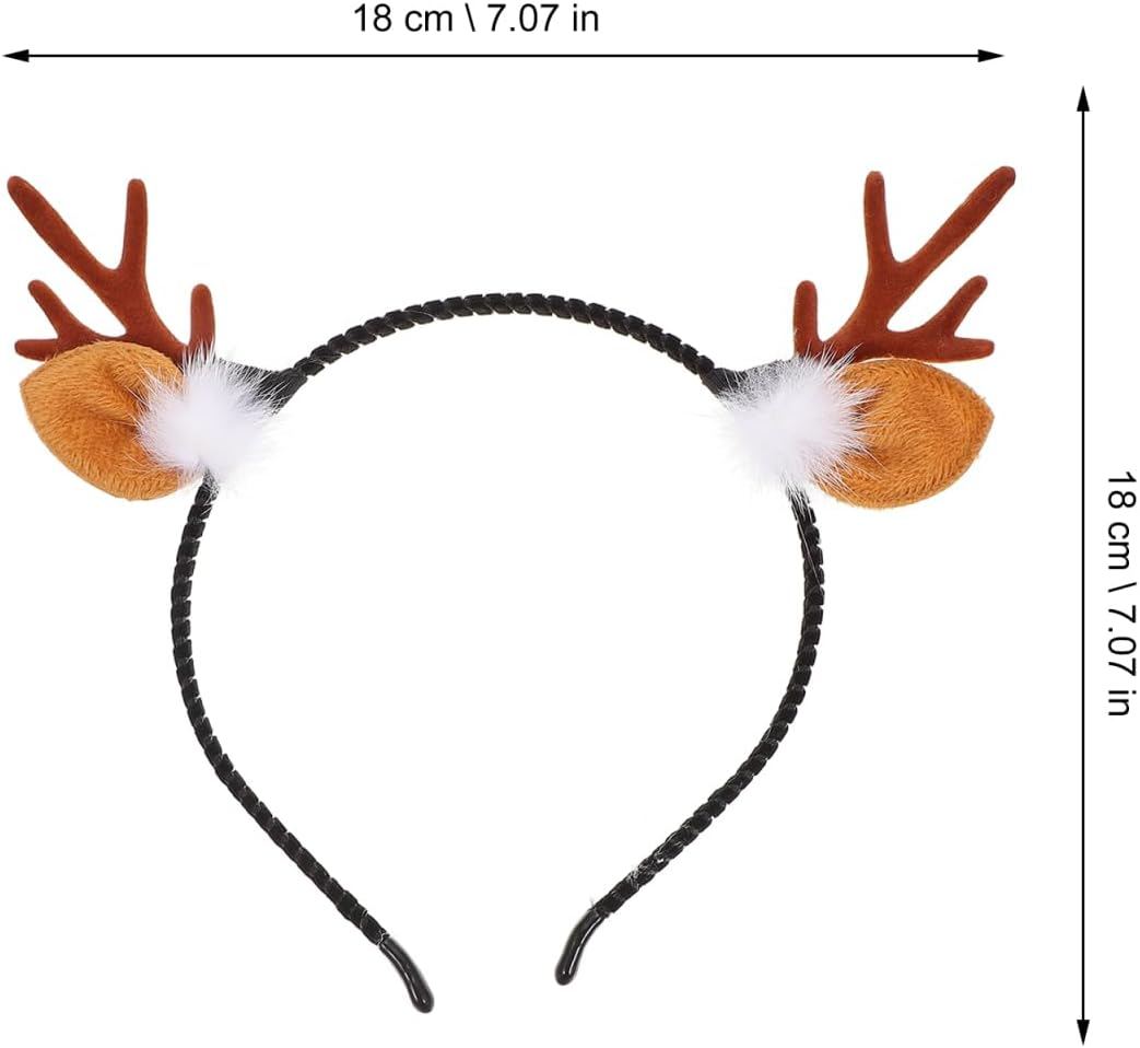 WOFASHPURET Pack of 2 Christmas Reindeer Antlers Headband with Rabbit Ears Durable Xmas Hair Accessory Dimensionally Stable Party Headpiece for Women image number 3