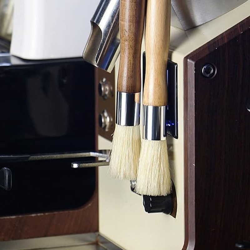 LALOCAPEYO Coffee Grinder Brush, Espresso Machine Cleaner with Wooden Handle & Natural Bristles, Barista-Designed for Home Kitchens, Cleans Coffee Accessories(Ebony) - Ebony image number 3