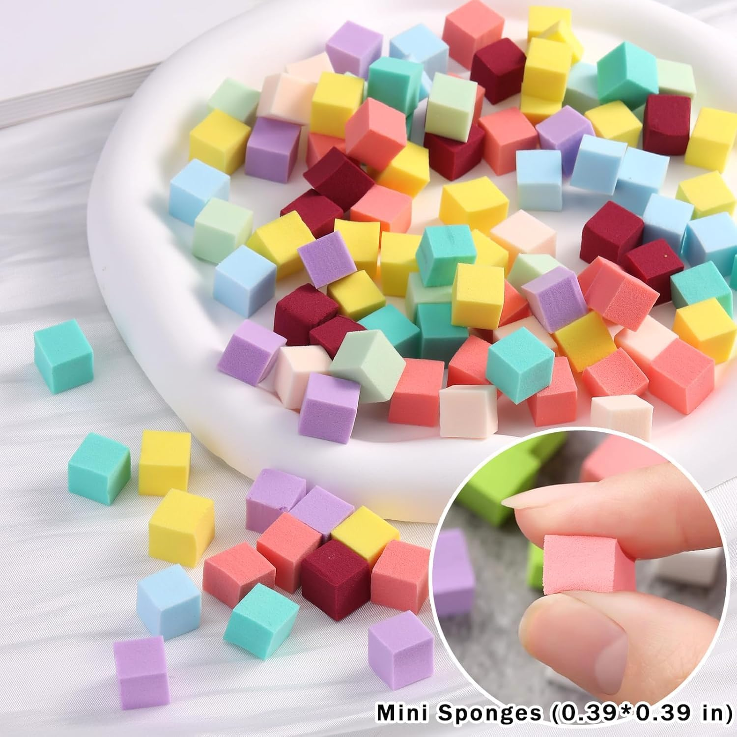 200 Pack Nail Sponge Set with Metal Grabber & 2 Silver Claw Clips Professional Gradient Makeup Sponges for Nail Art & Blush Blending Disposable Salon Manicure & Ombre Tools