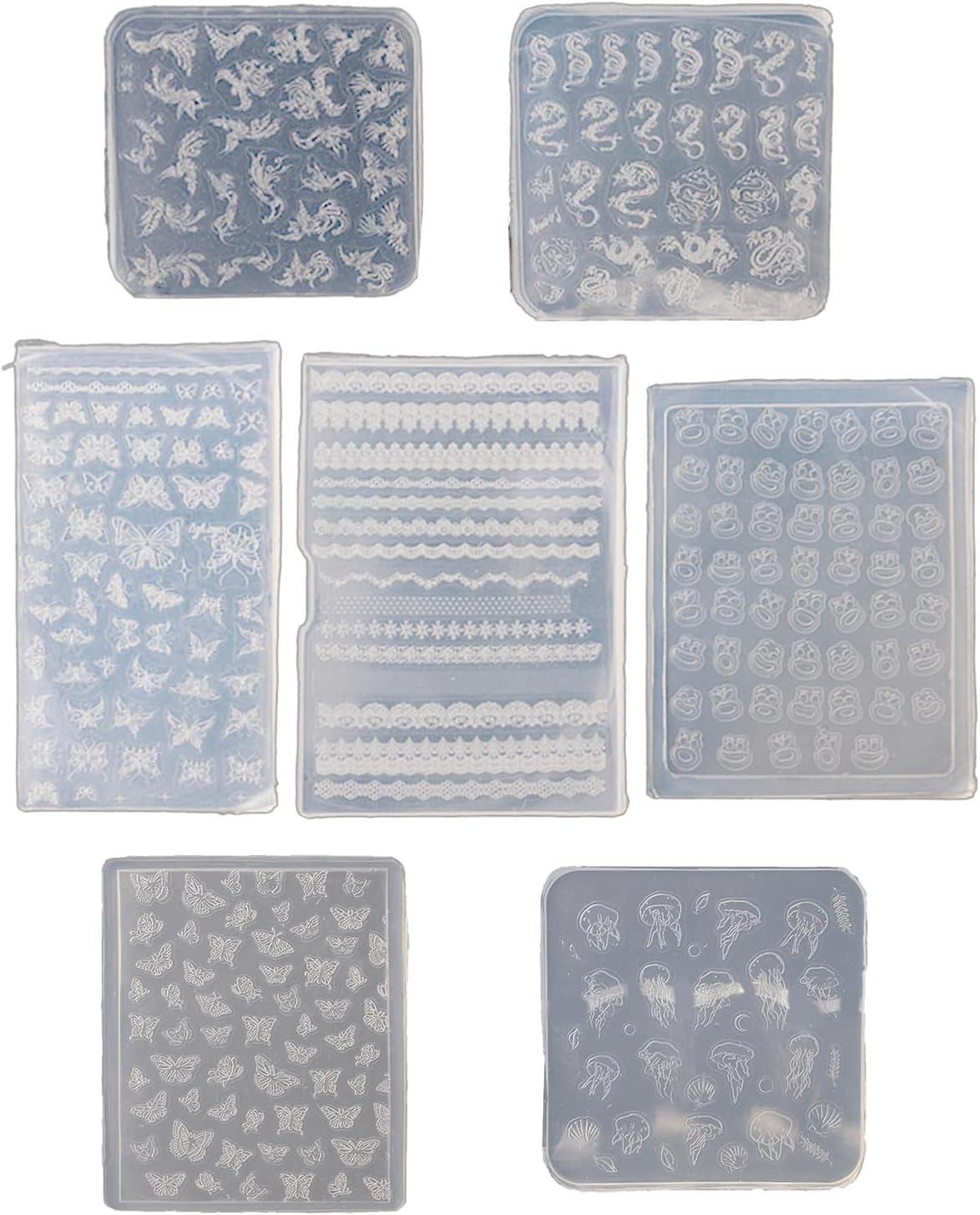Silicone Nail Art Mold - Sturdy & Reusable Multi-Design Templates for Home DIY, Professional Salon Use | Floral & Butterfly Embossing Template Kit for Nail Artists, DIY Enthusiasts image number 5
