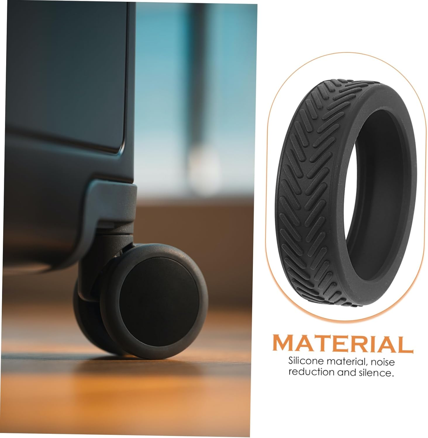 OKUMEYR 8Pcs Luggage Wheel Protector Suitcase Feet Caps for Travel Silent Rolling Motion image number 6