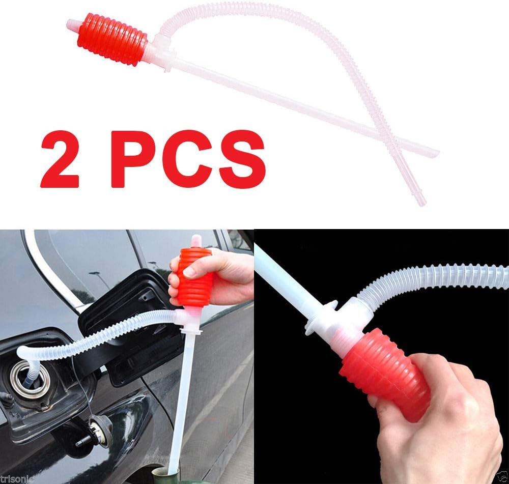 2Pcs Universal Fuel Transfer Siphon Pump - Large Squeezing Syphon for Lawn Mowers & Manual Pumping Petrol, Water,Alcohol, 400608 image number 2